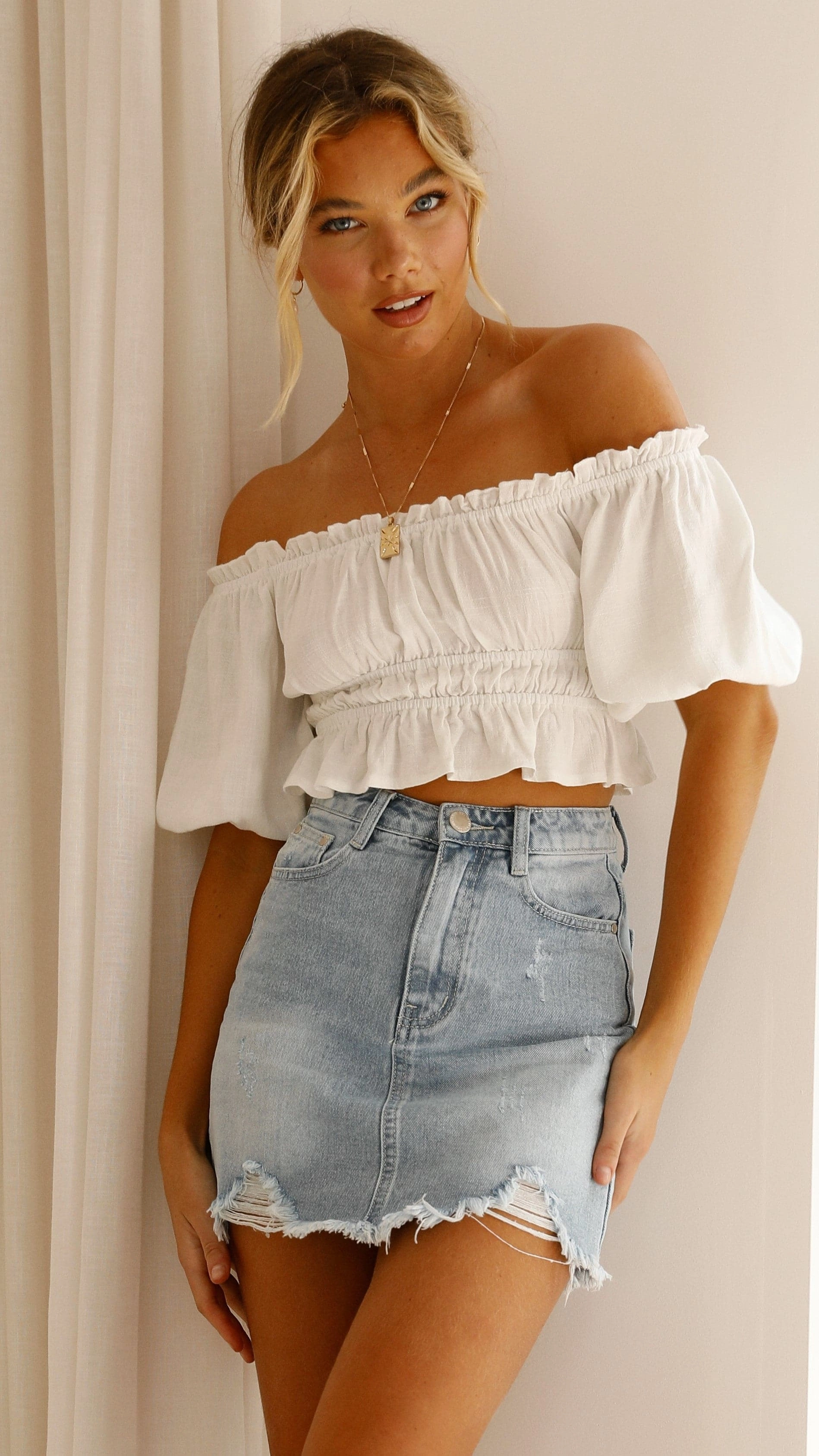 Tammy Mini Skirt - Light Denim