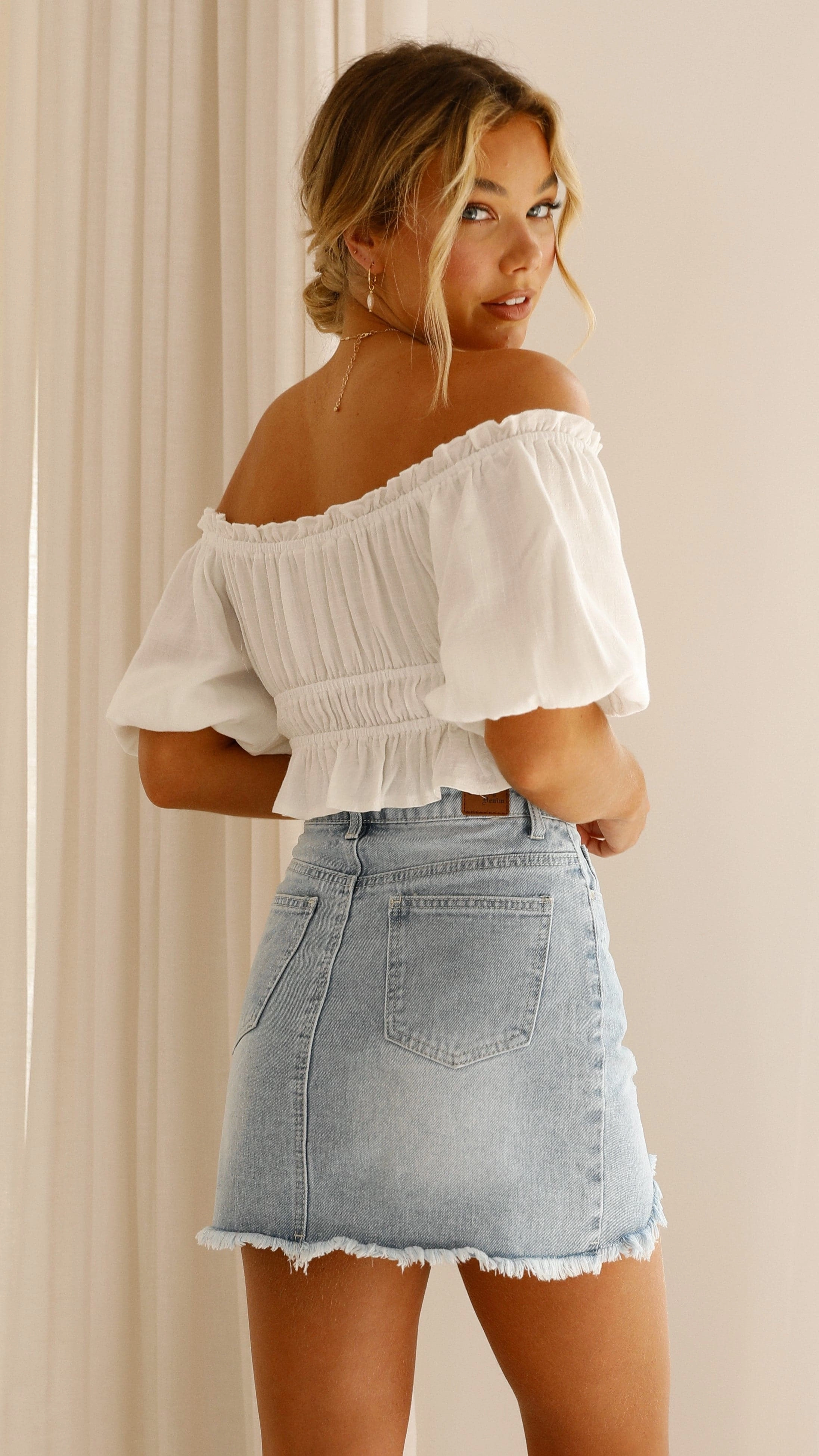 Tammy Mini Skirt - Light Denim