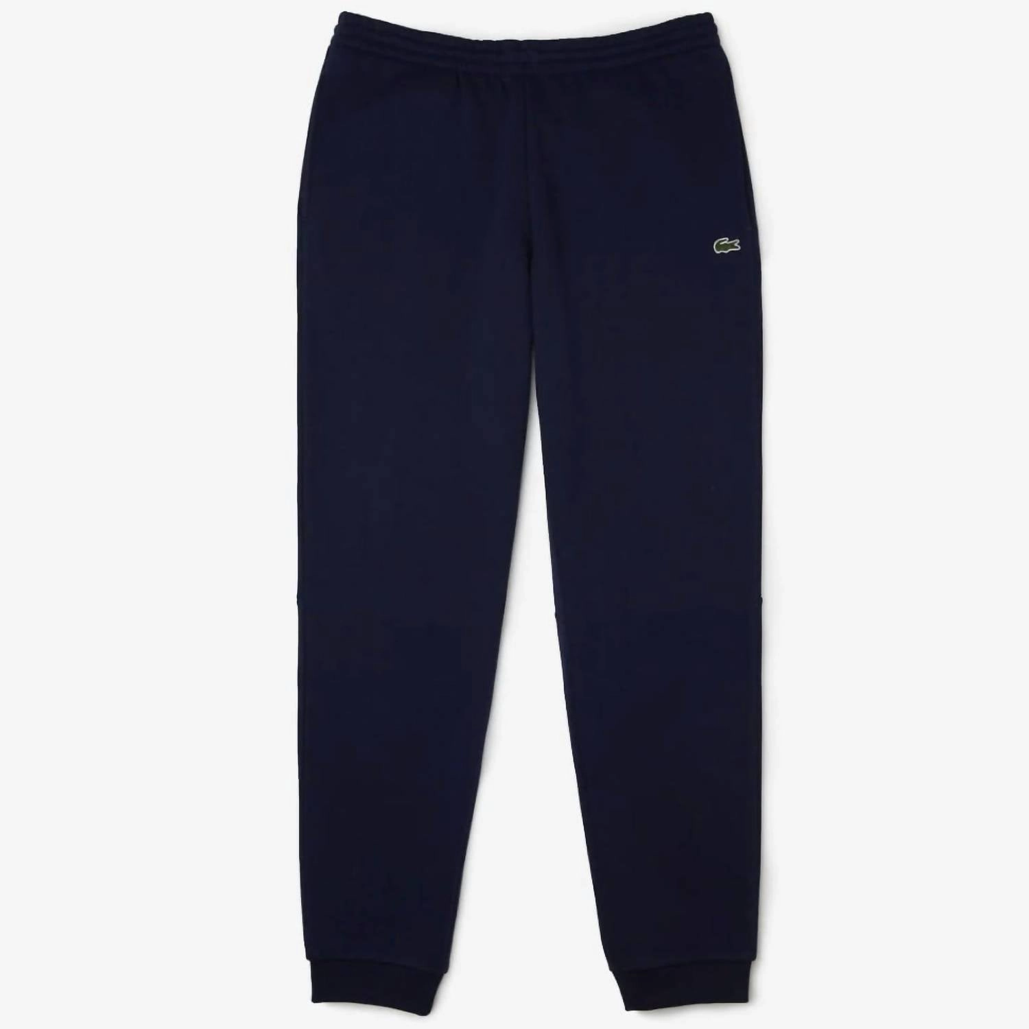 Tapered Fit Fleece Trackpants In Navy