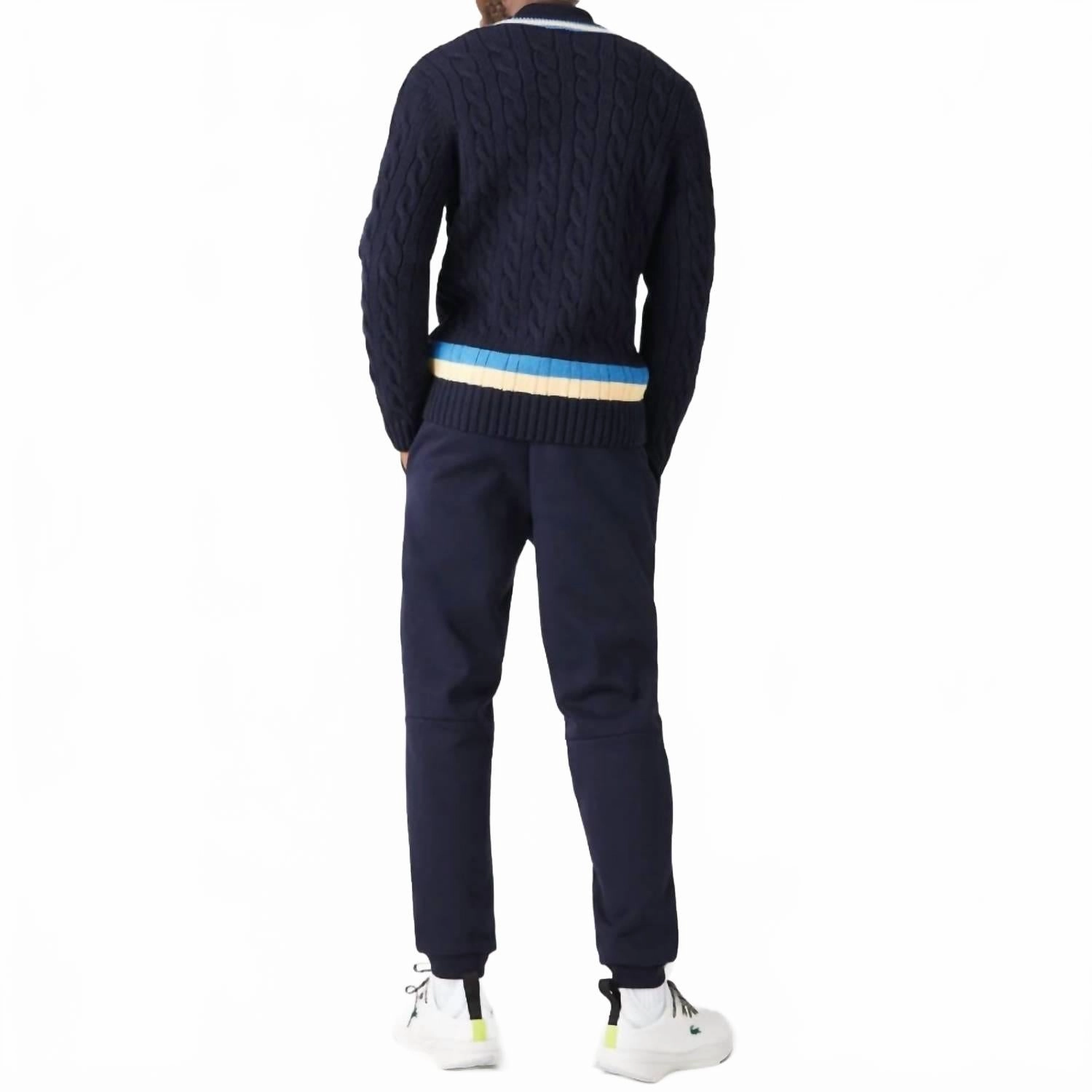 Tapered Fit Fleece Trackpants In Navy
