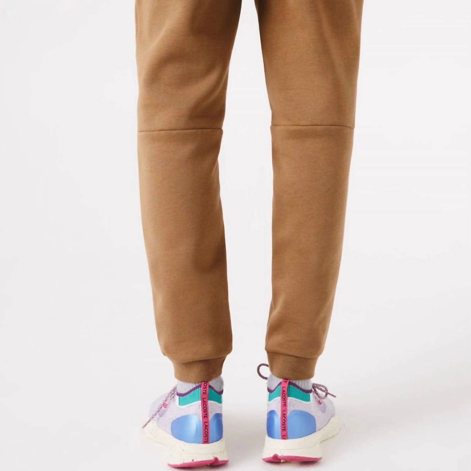 Tapered Fit Fleece Trackpants Jogger In Brown