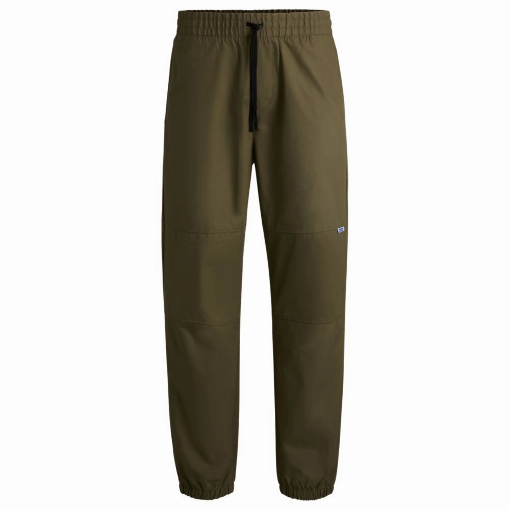 Tapered-fit trousers in structured cotton