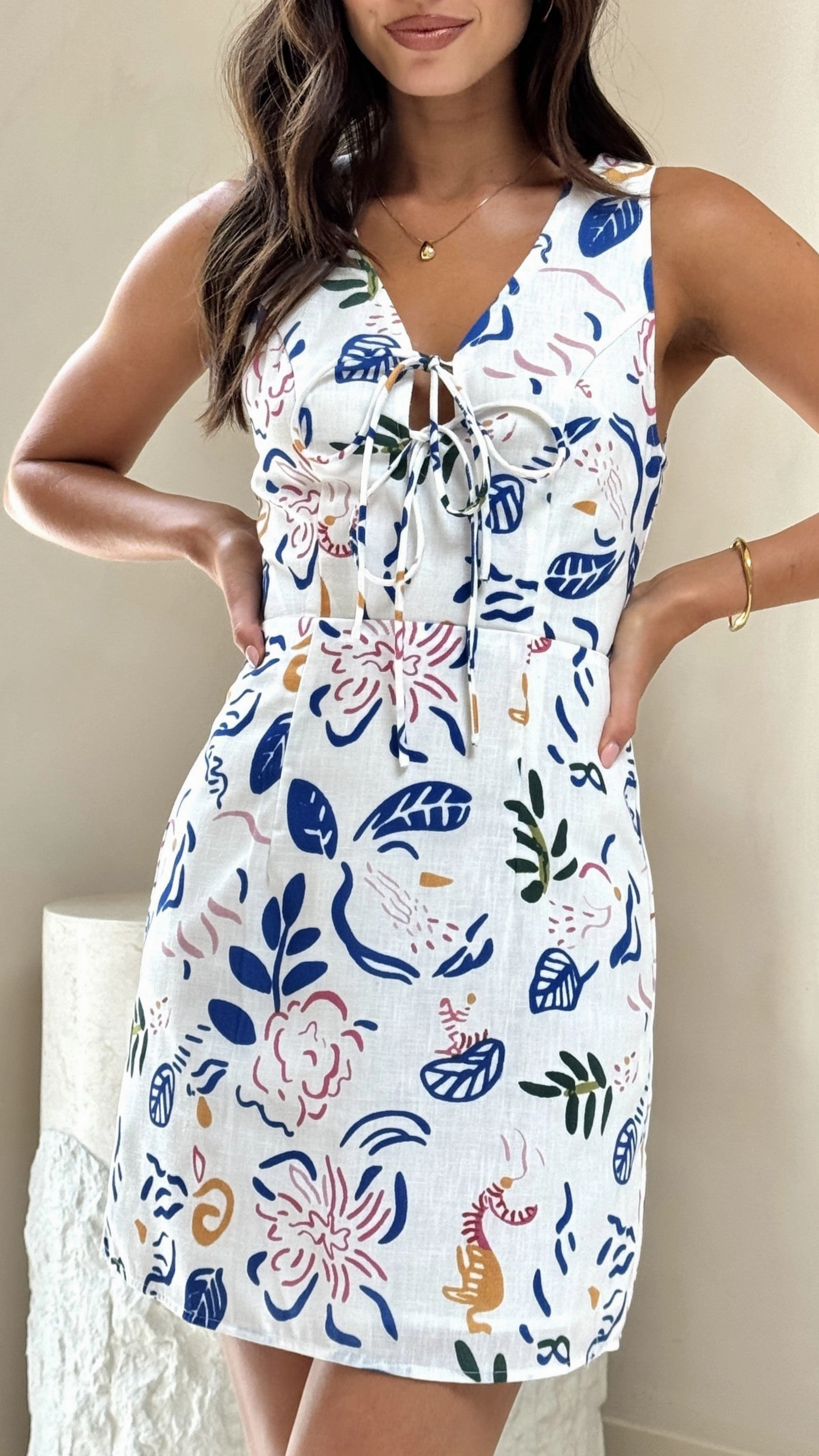 Tati Mini Dress - Blue Floral