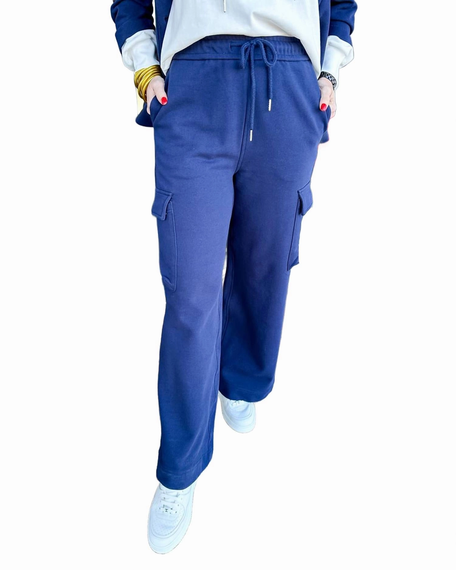 Terry Blazer And Pant Set In Navy