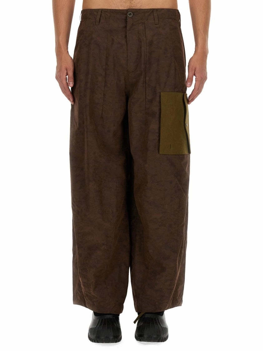 Textured Brown Cargo Pants