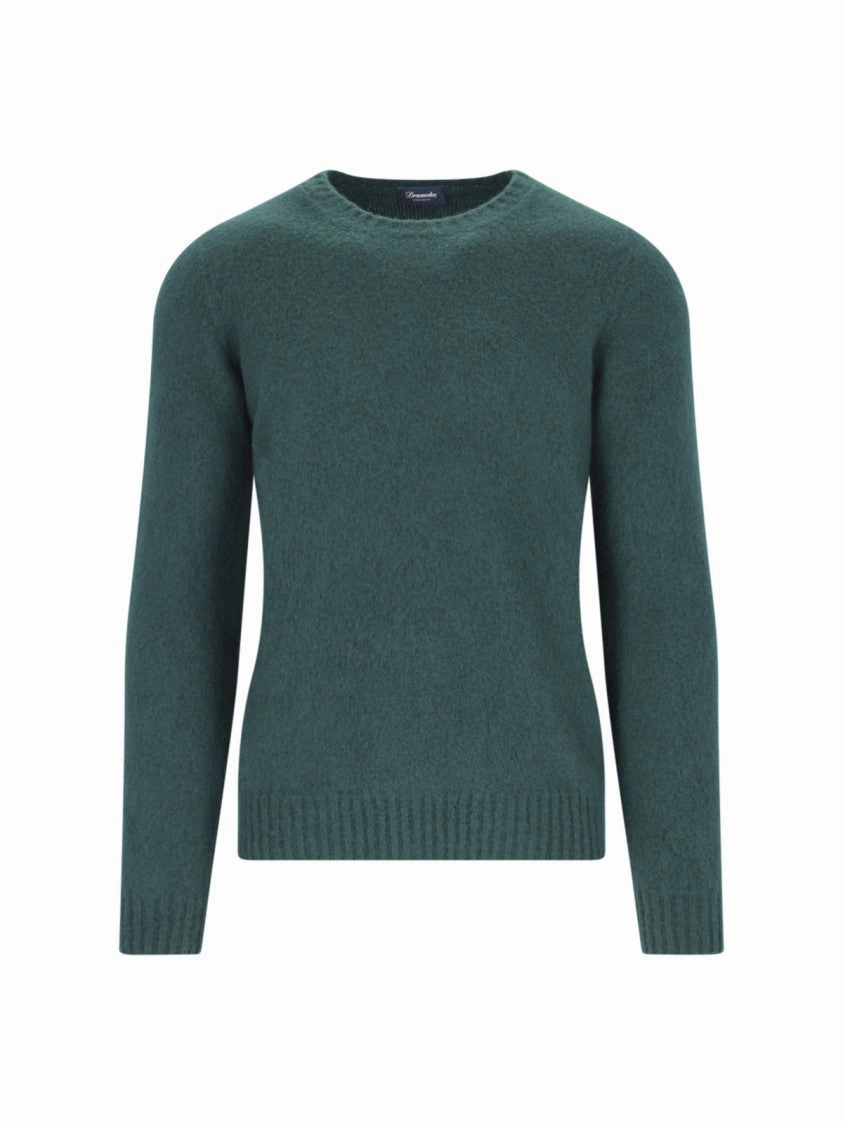 Textured Knit Crewneck Sweater With Ribbed Finishes