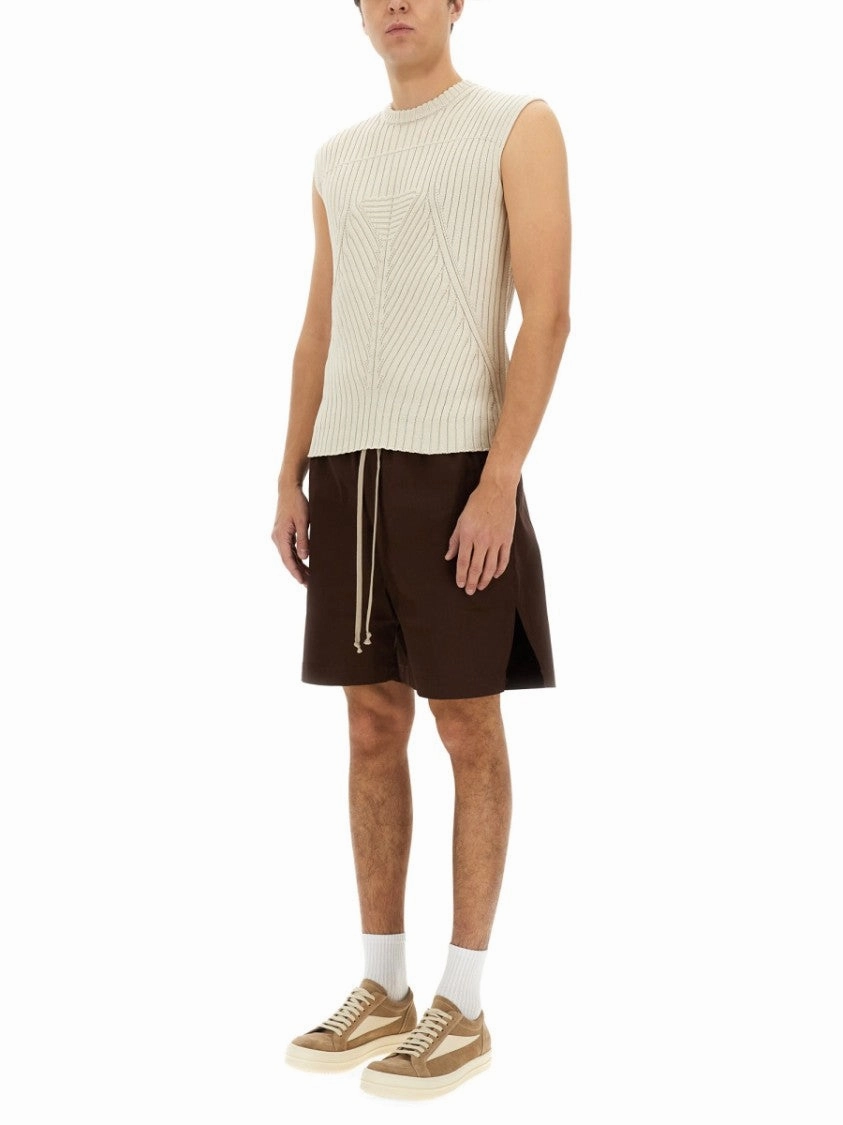 Textured Ribbed Knitted Vest With Geometric Pattern