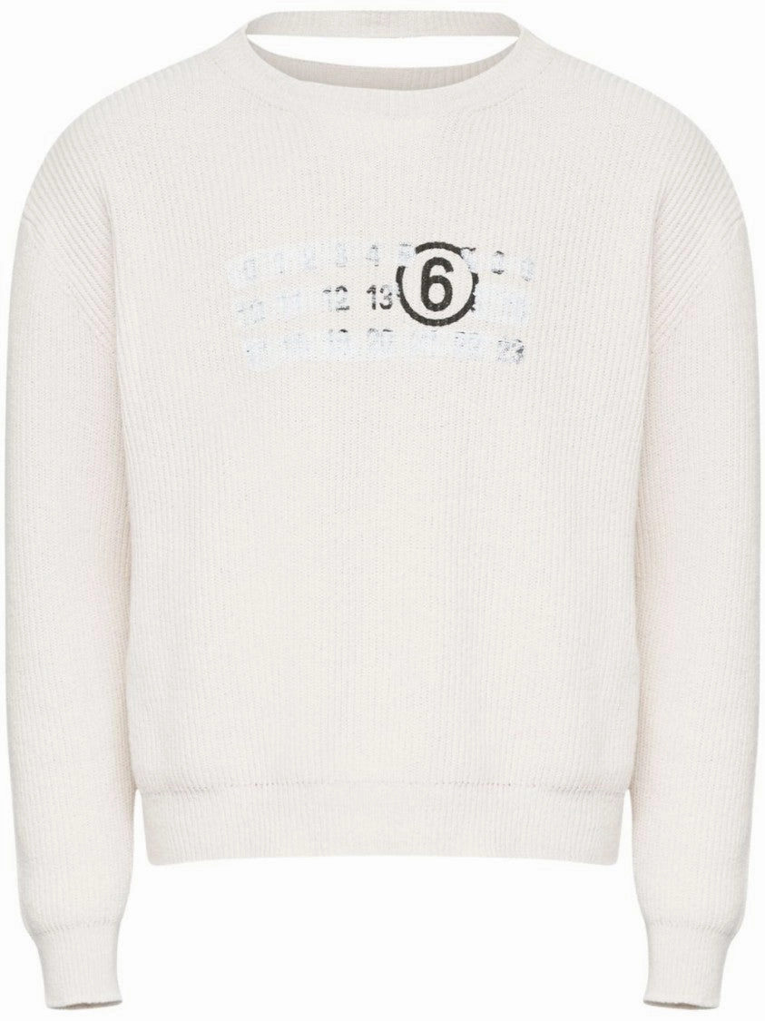 Textured White Knit Sweater