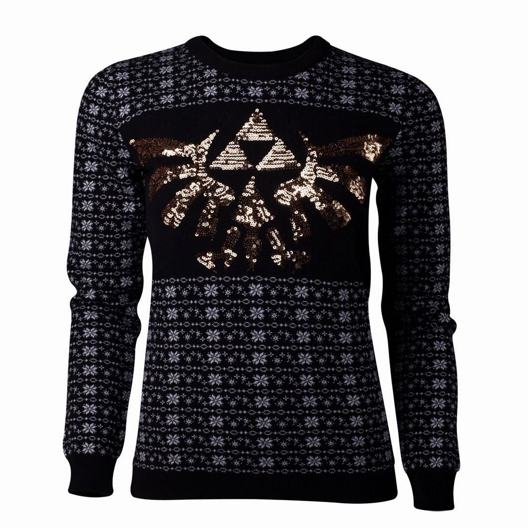 The Legend of Zelda Sequinned Knitted Girls Christmas Jumper / Sweater