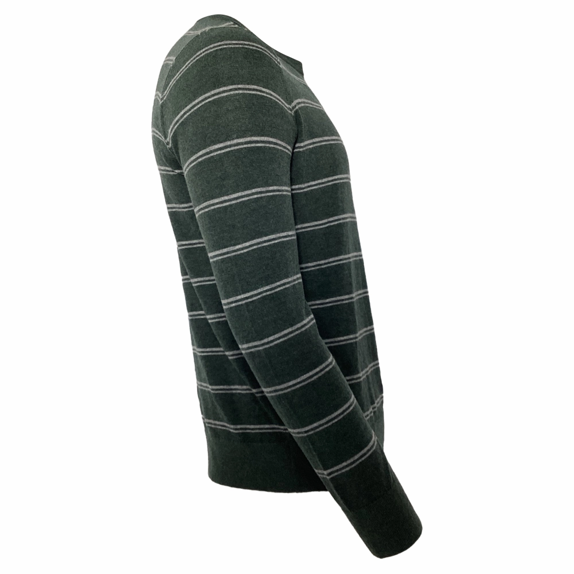 Theory Riland Crewneck Sweater in Green Wool