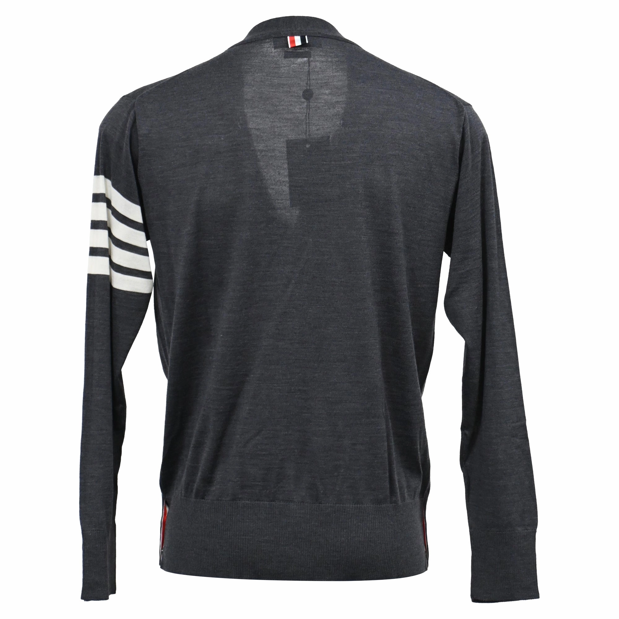 Thom Browne Charcoal Buttoned Cardigan in Grey Cashmere