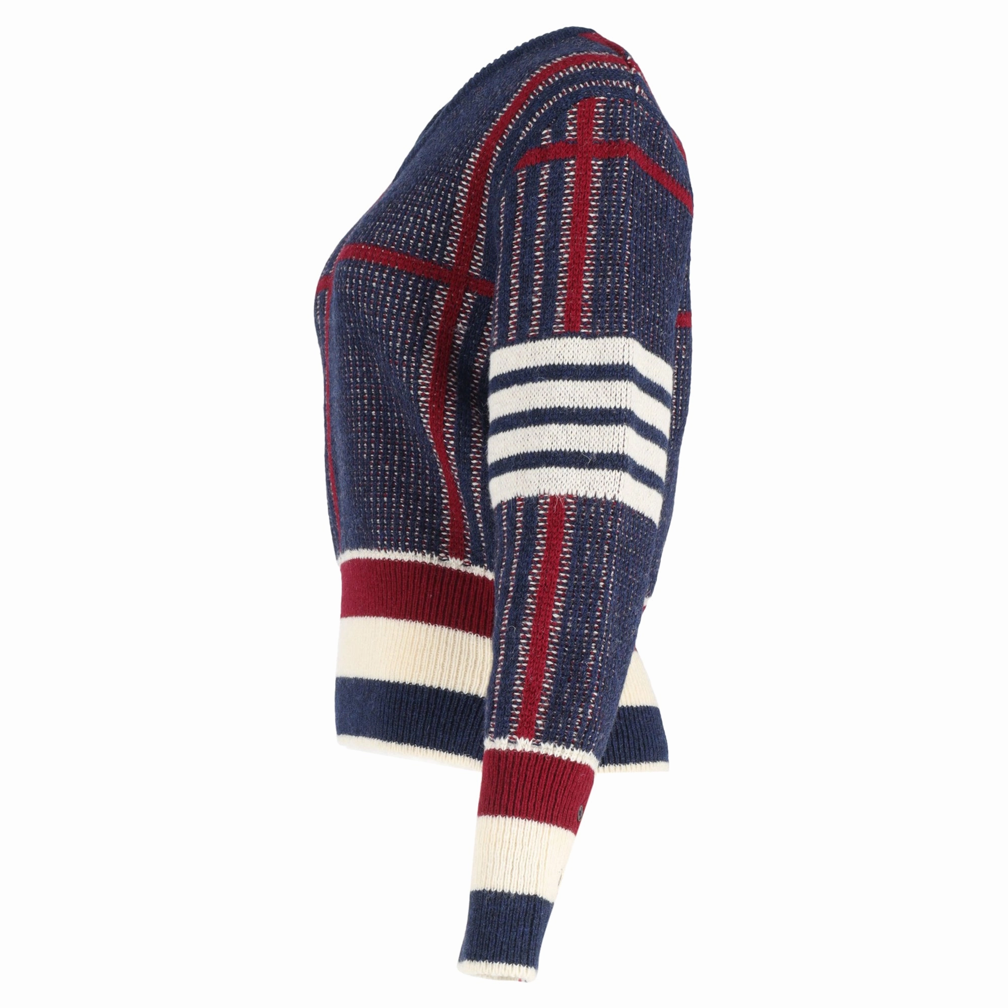 Thom Browne Plaid V-Neck Sweater in Multicolor Wool