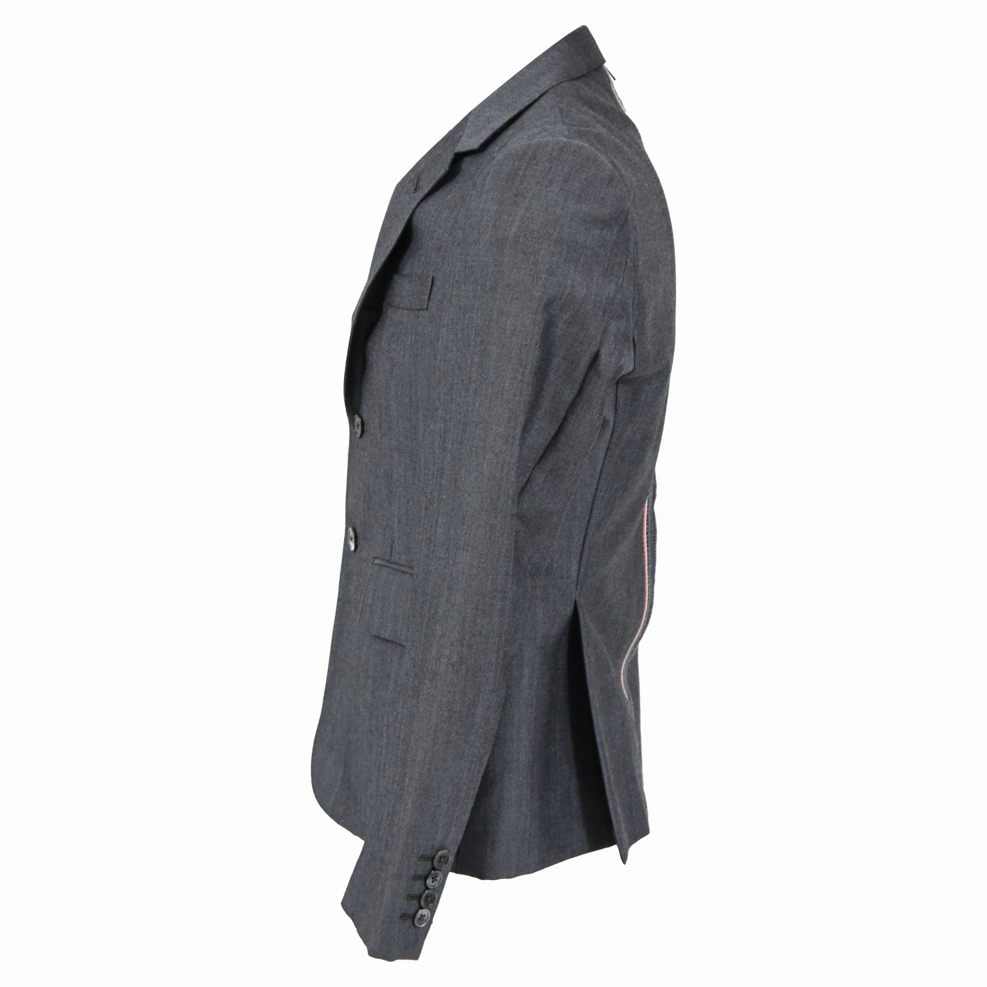 Thom Browne RWB Selvedge Blazer in Grey Mohair Wool