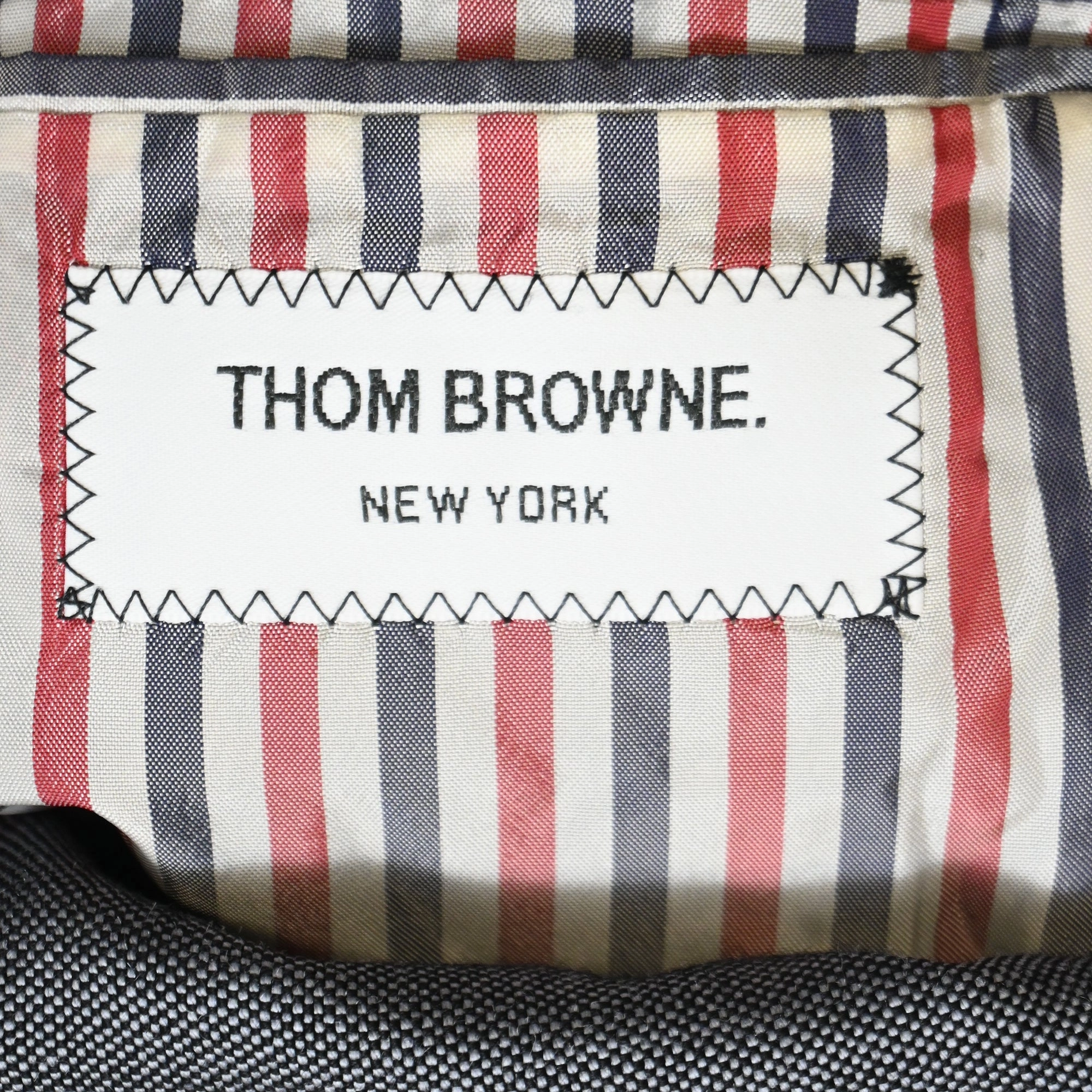 Thom Browne RWB Selvedge Blazer in Grey Mohair Wool