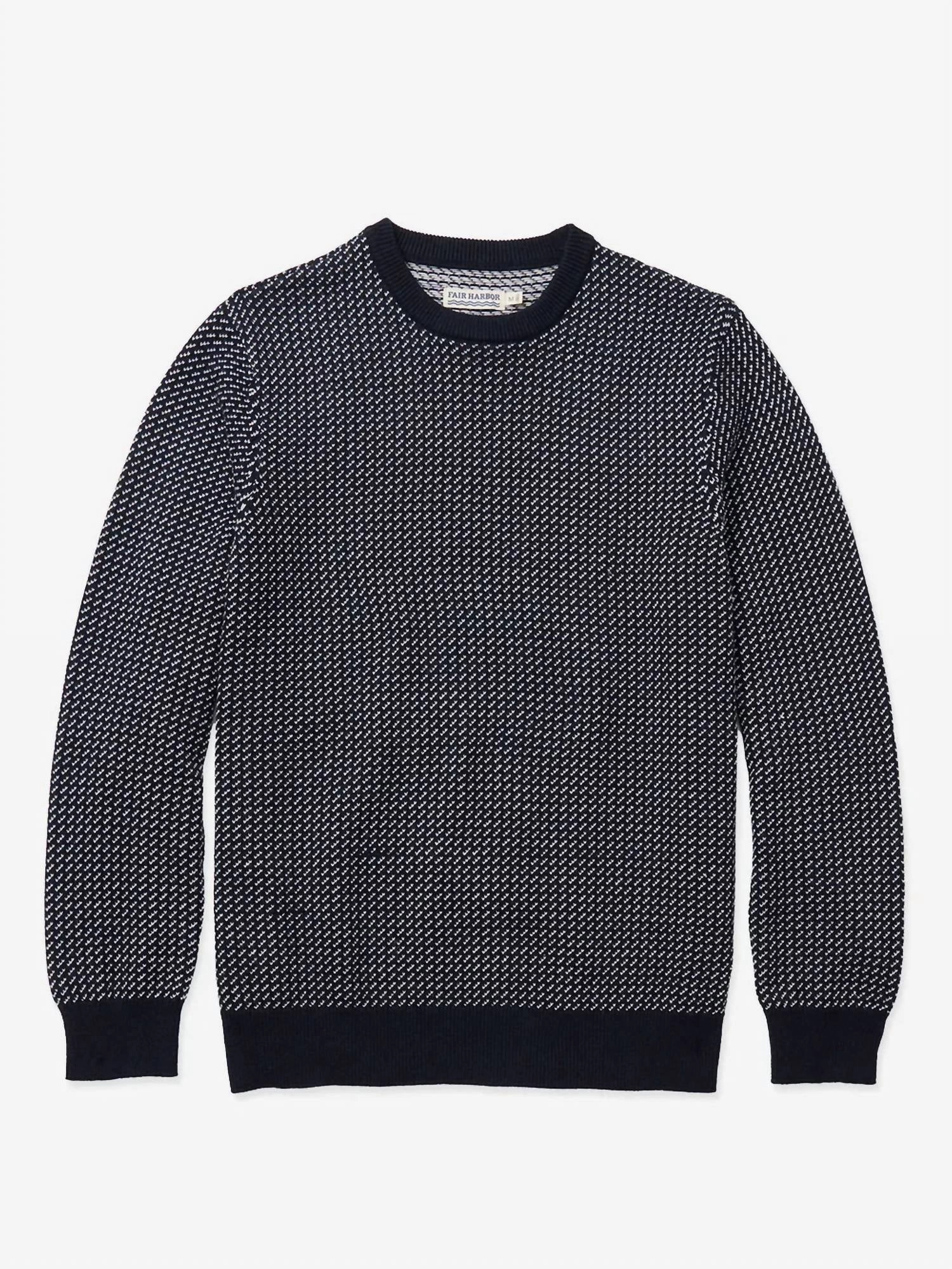 Tidal Sweater In Navy Birdseye Stitch