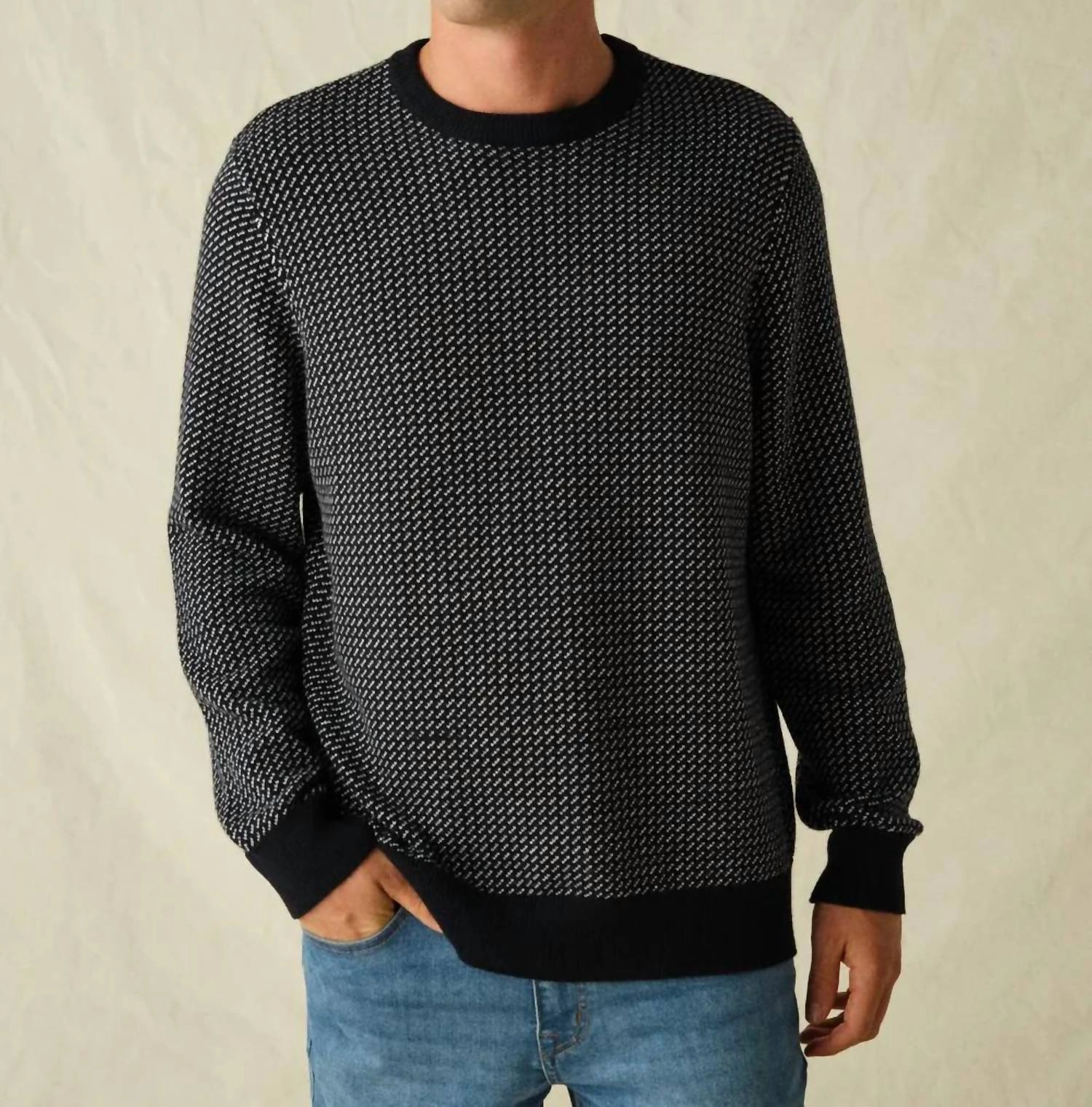 Tidal Sweater In Navy Birdseye Stitch