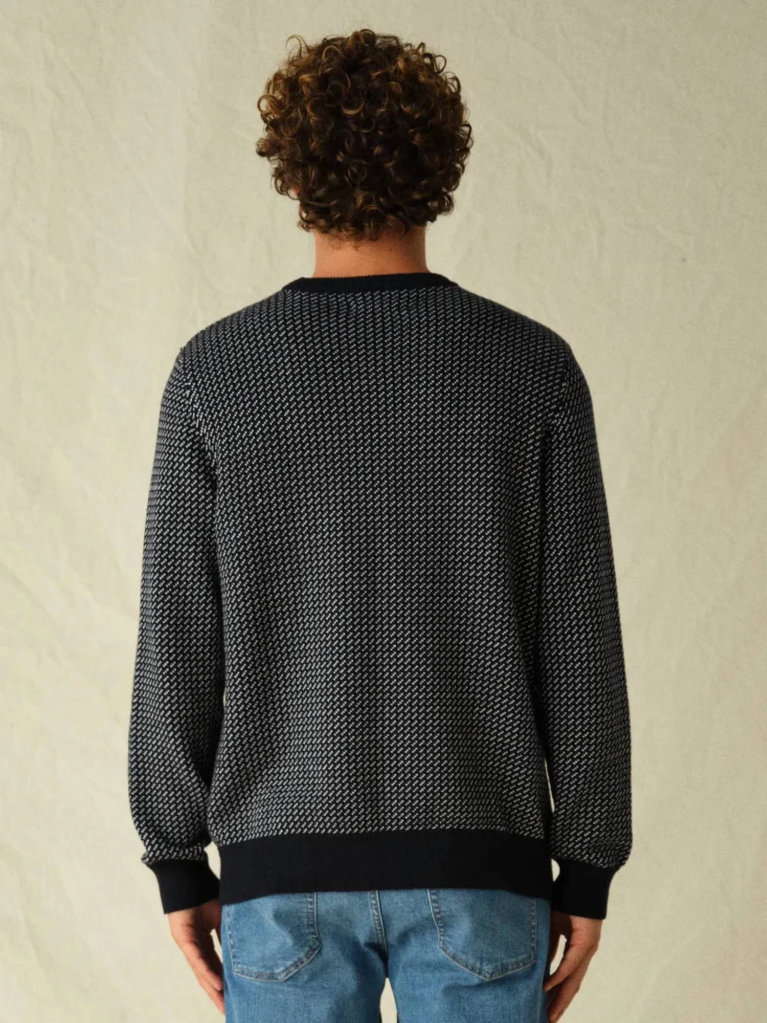 Tidal Sweater In Navy Birdseye Stitch