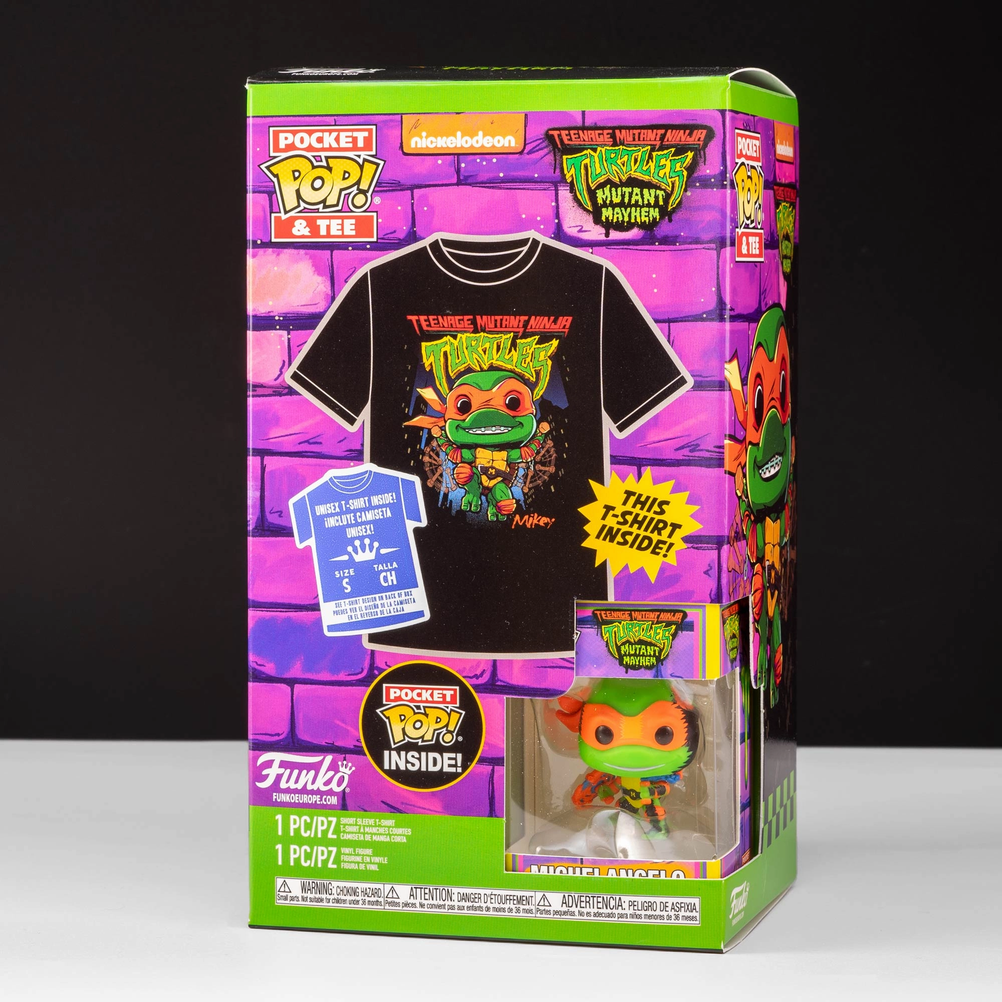 TMNT Mutant Mayhem Mikey Pocket Pop! Vinyl and Tee Set for Kids