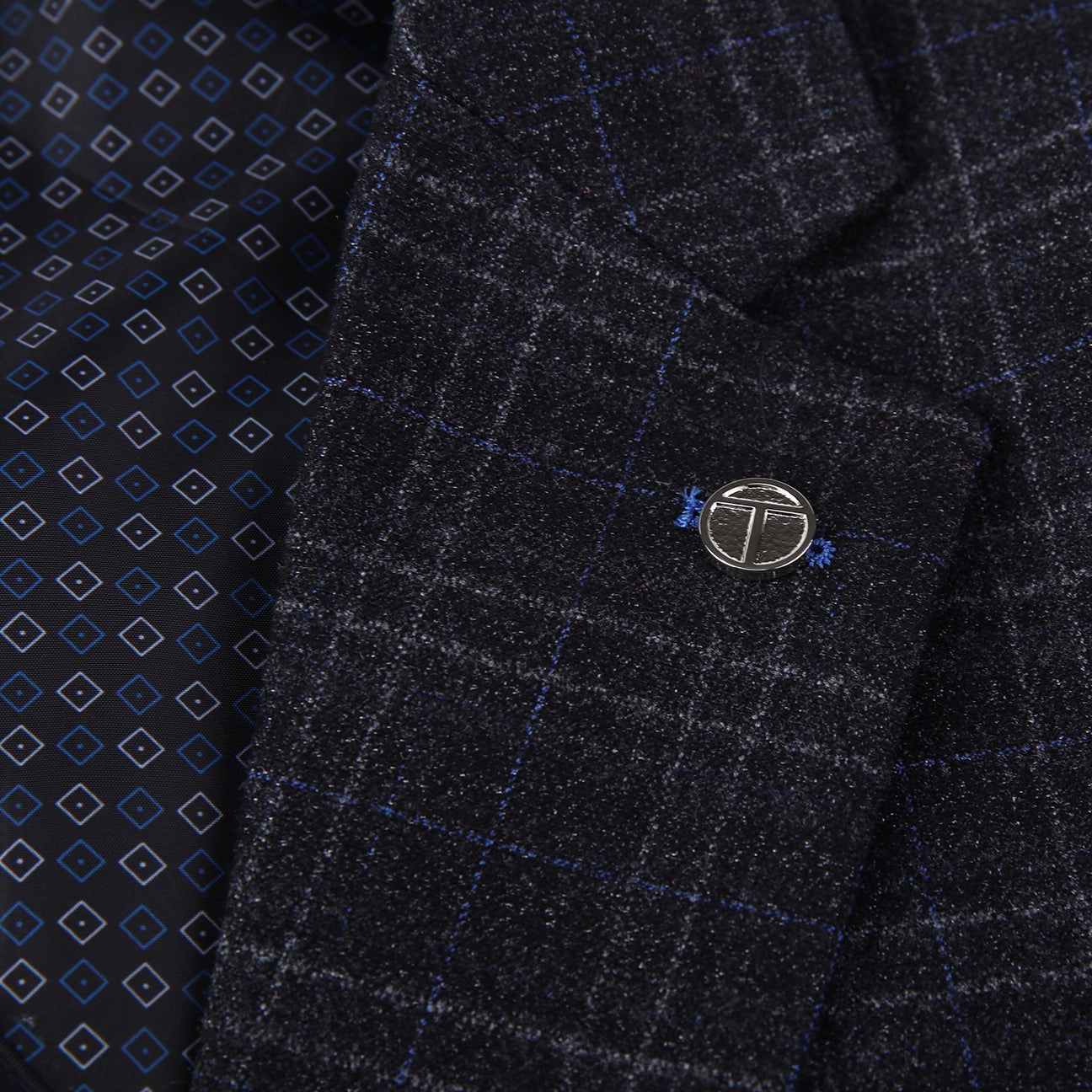Tom Baine Men Performance Plaid Cashmere Feel Stretch Sport Coat