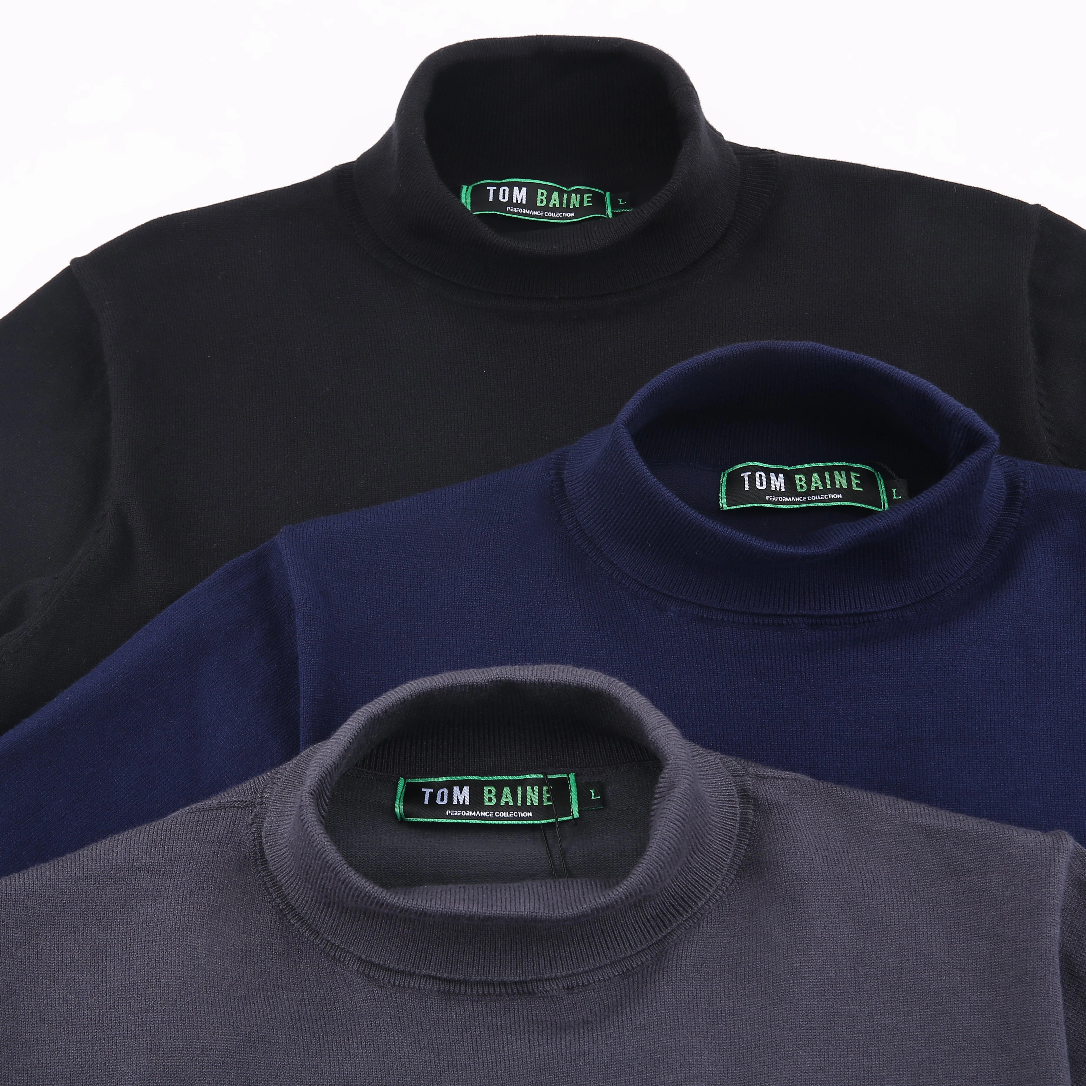 Tom Baine Slim Fit Performance Cotton Turtle Neck
