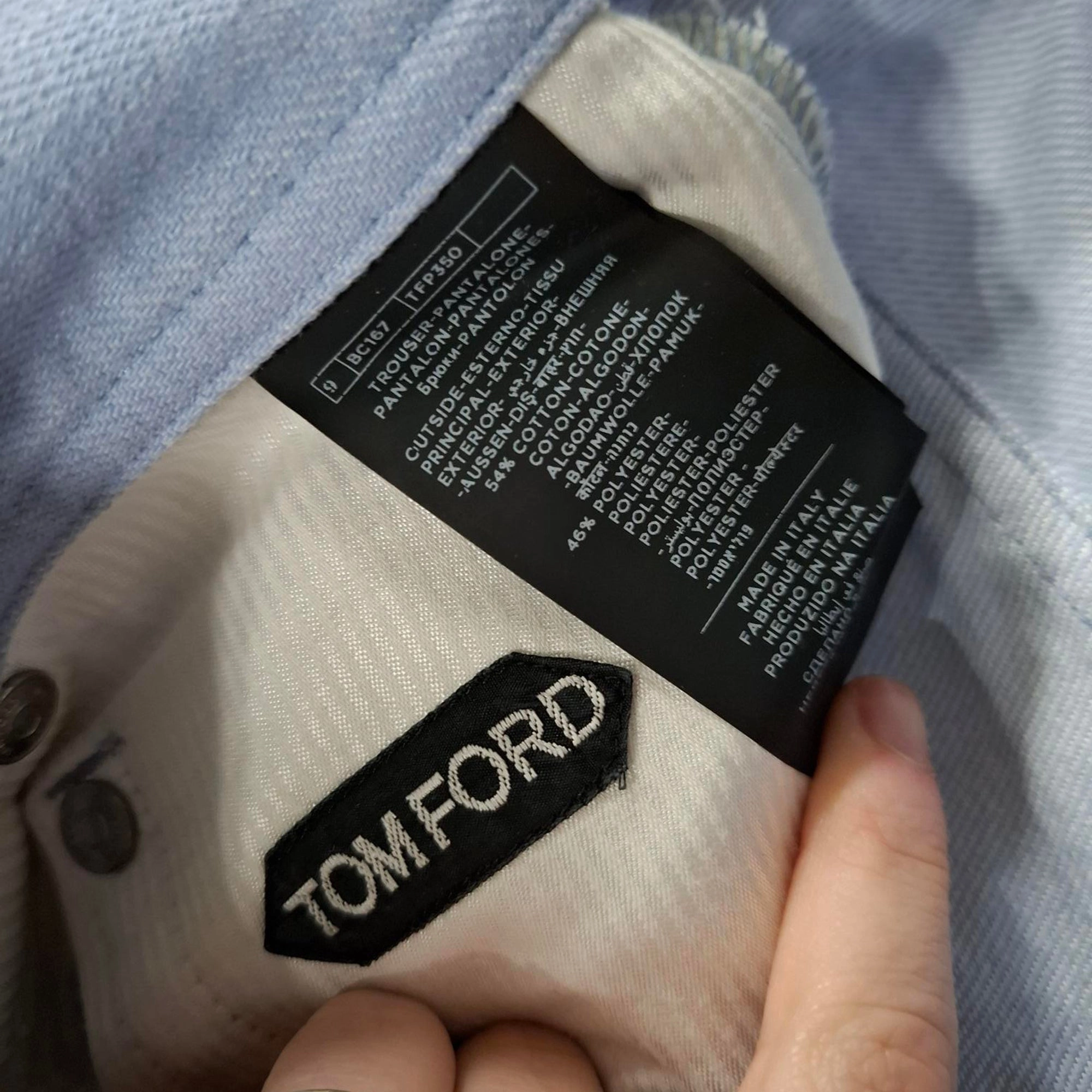 Tom Ford Mid-Waist Straight-Leg Jeans in Blue Cotton Denim