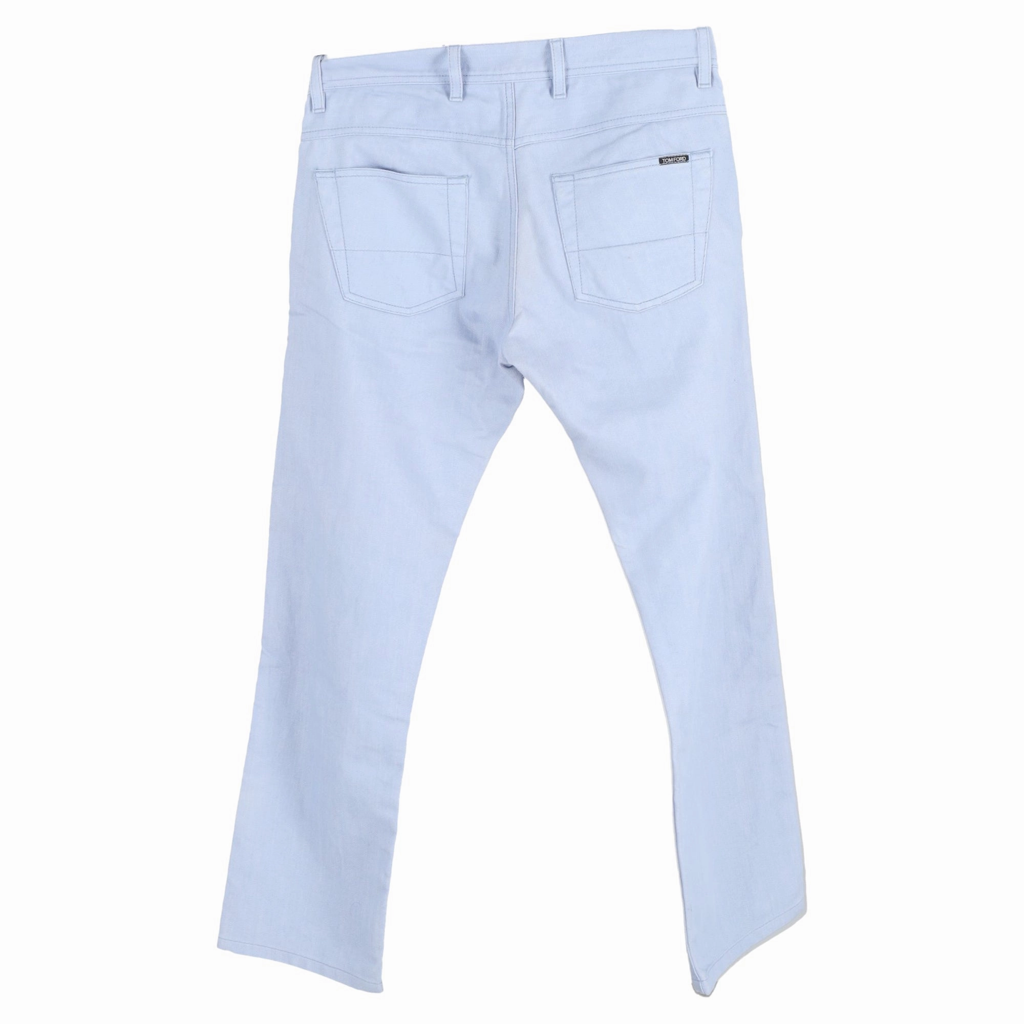 Tom Ford Mid-Waist Straight-Leg Jeans in Blue Cotton Denim