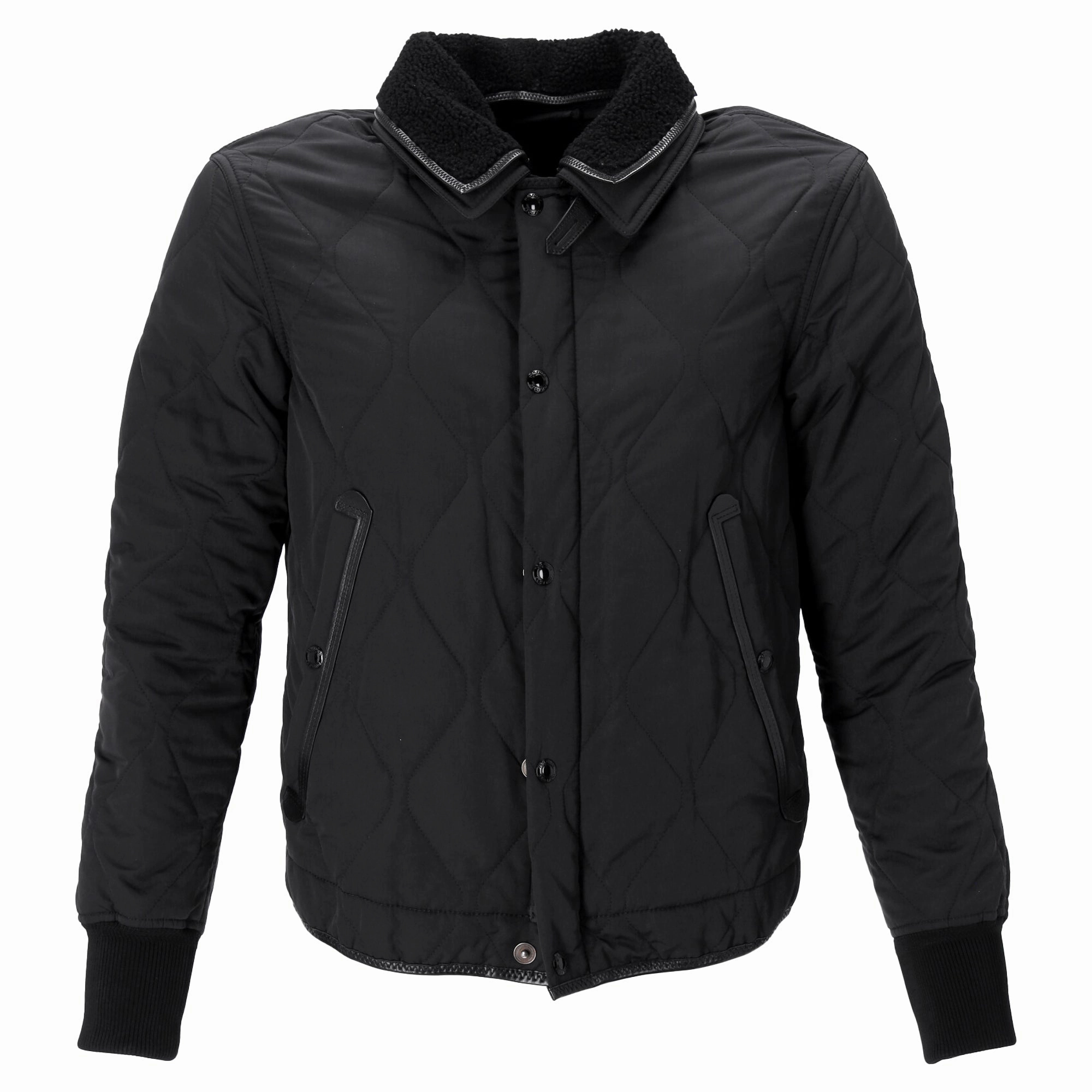 Tom Ford Shear-Trimmed Down Jacket in Black Polyamide