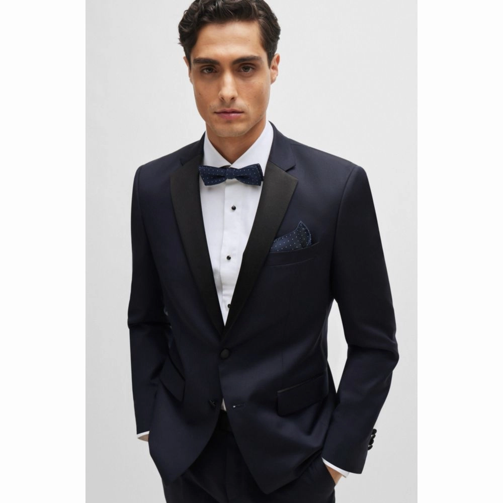 Tuxedo jacket in virgin-wool serge