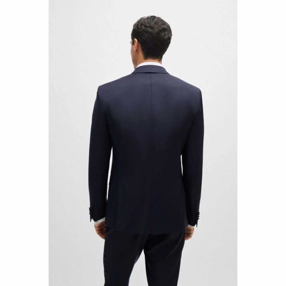Tuxedo jacket in virgin-wool serge