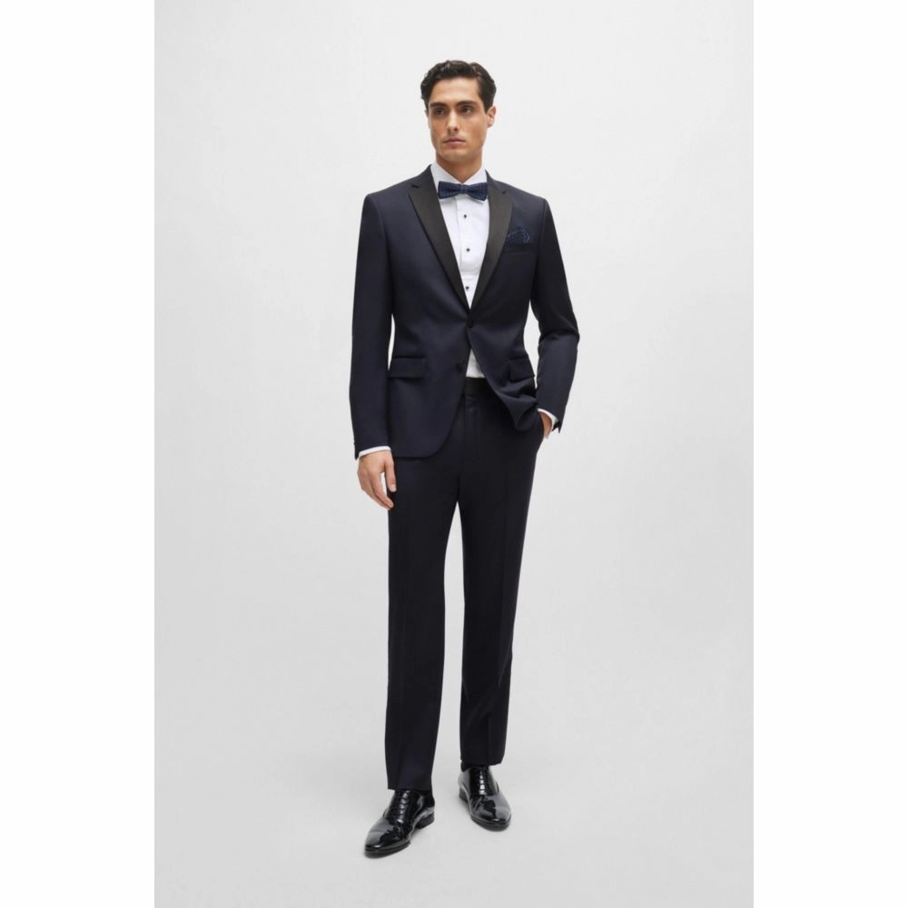 Tuxedo jacket in virgin-wool serge