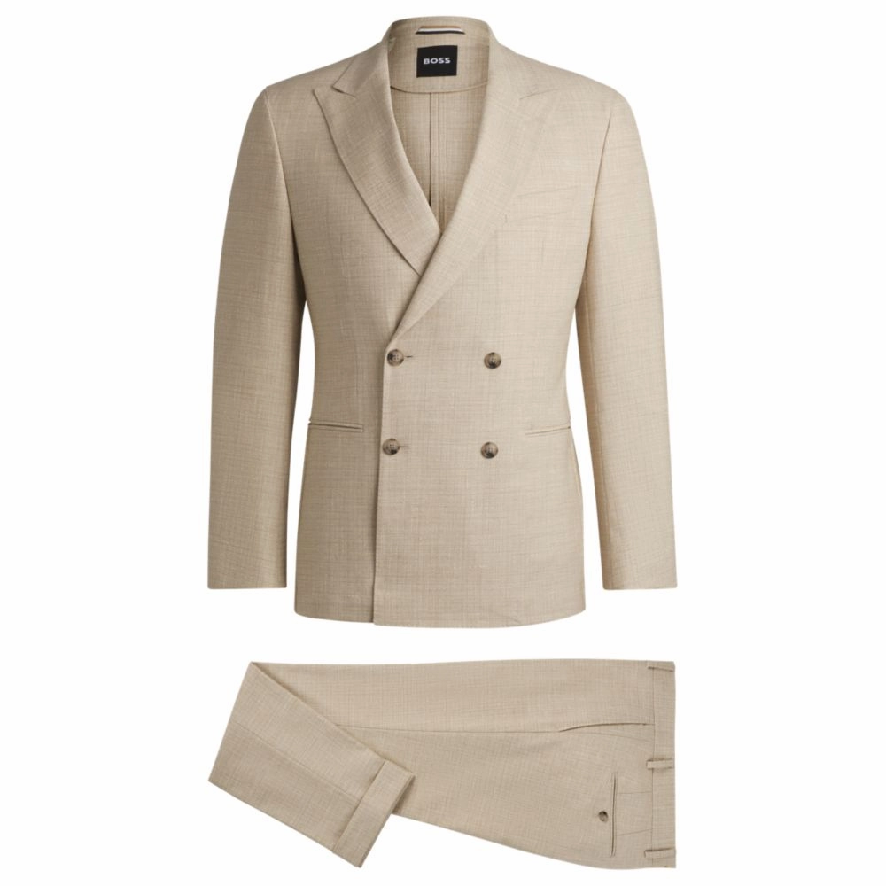 Two-piece suit in patterned tweed