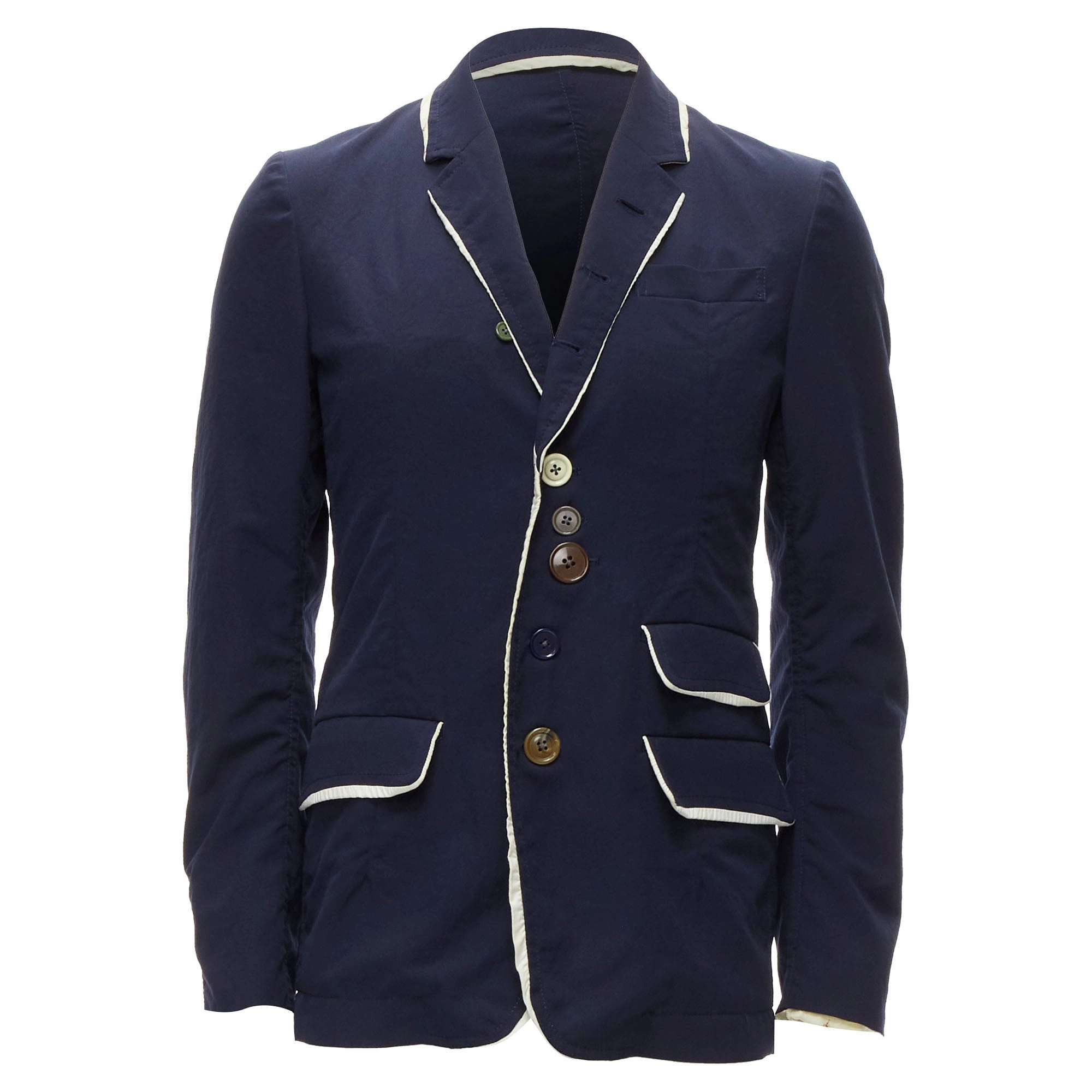 Undercover but beautiful satin trim button embellished blazer