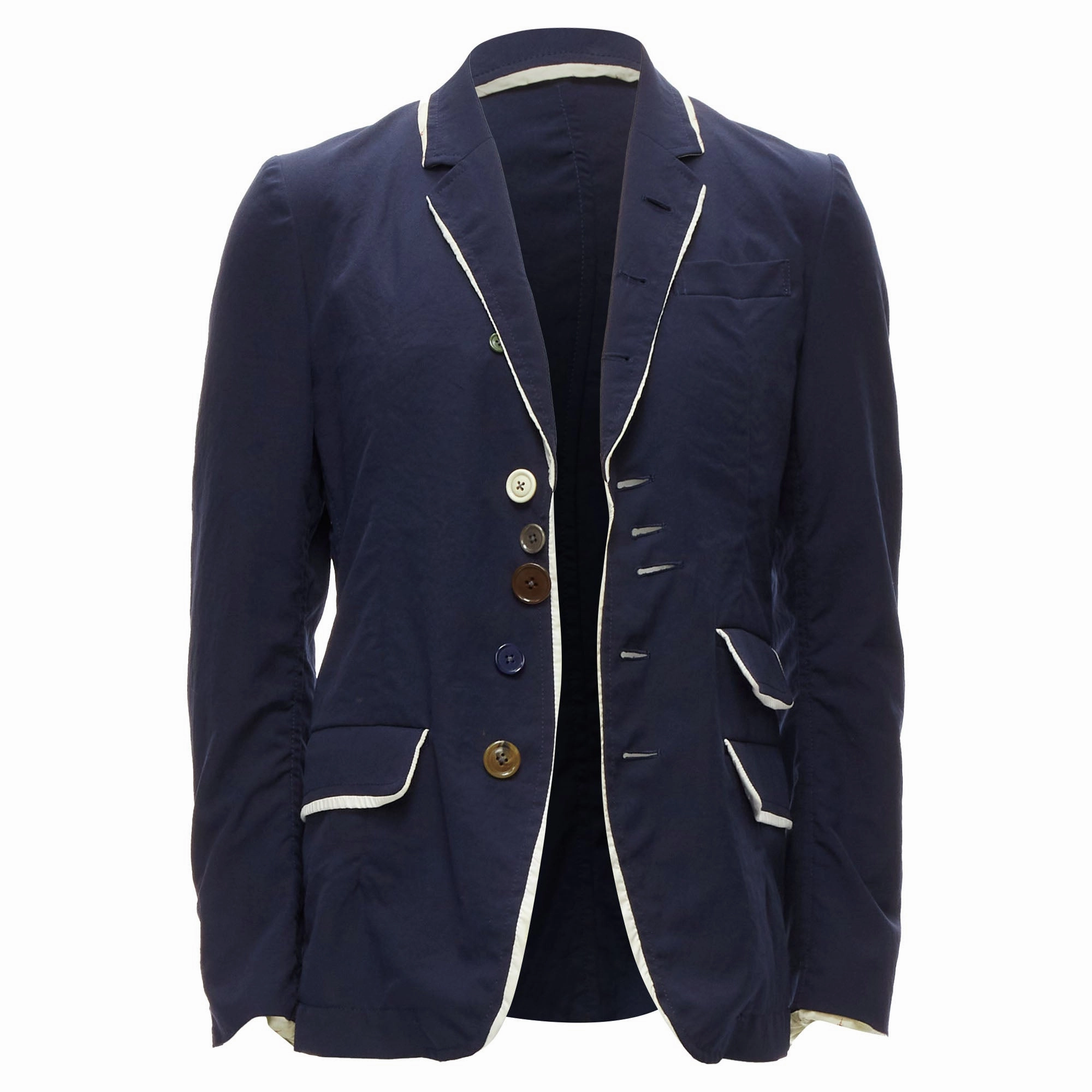 Undercover but beautiful satin trim button embellished blazer
