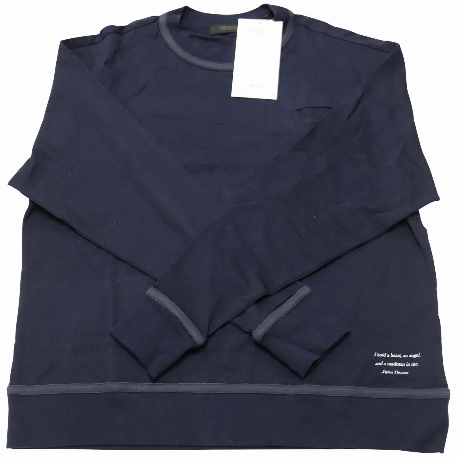 Undercover Long Sleeve Sweatshirt in Navy Blue Cotton