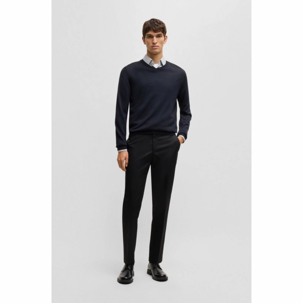 V-neck sweater in merino wool
