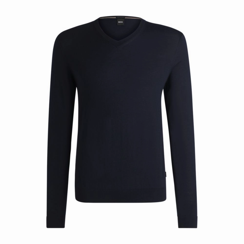 V-neck sweater in merino wool