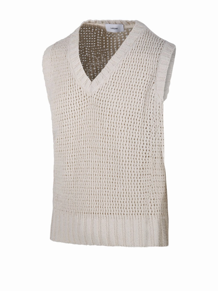 V-Neck Textured Knit Gilet