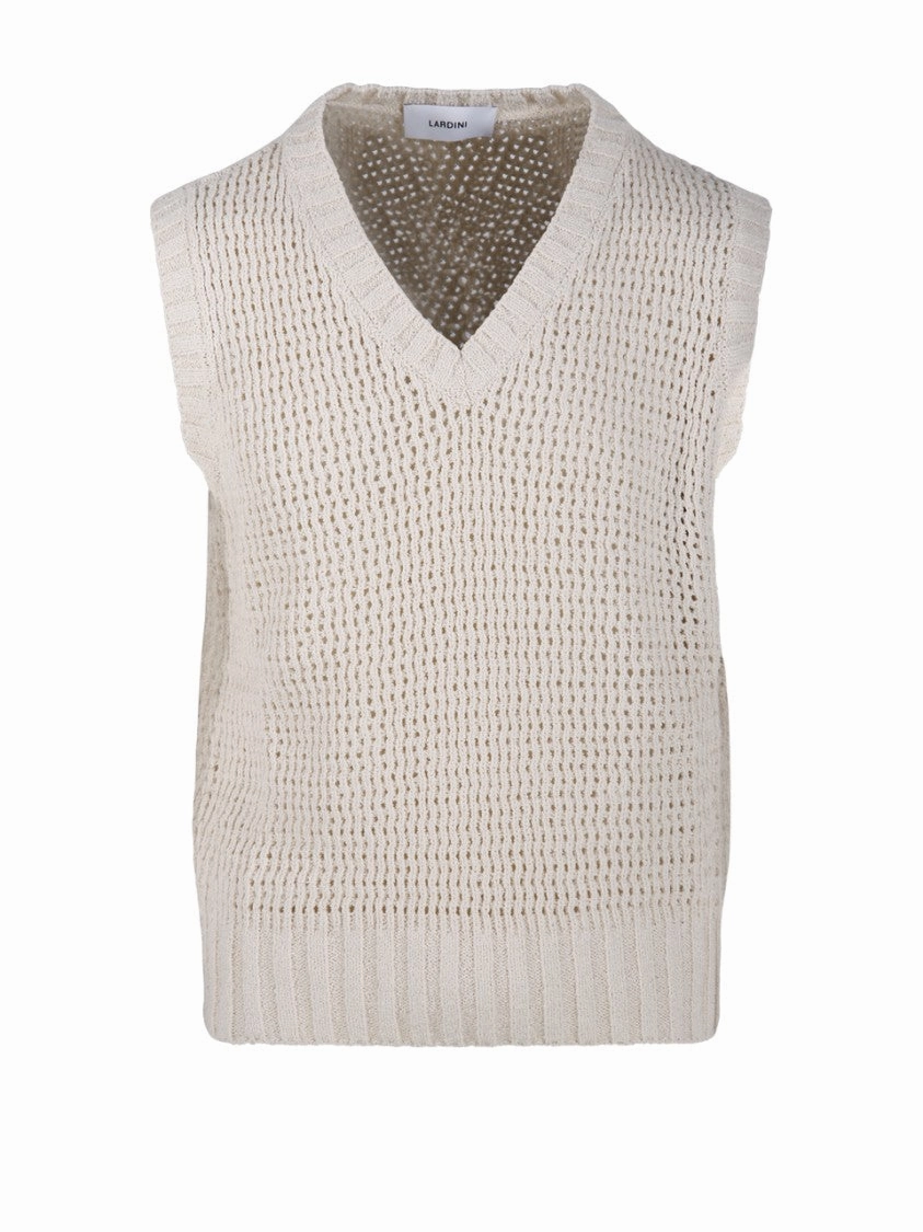 V-Neck Textured Knit Gilet