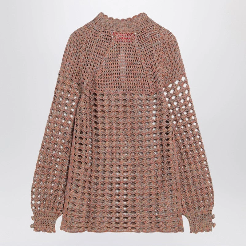 Valentino Men's Openwork Sweater In Linen Blend