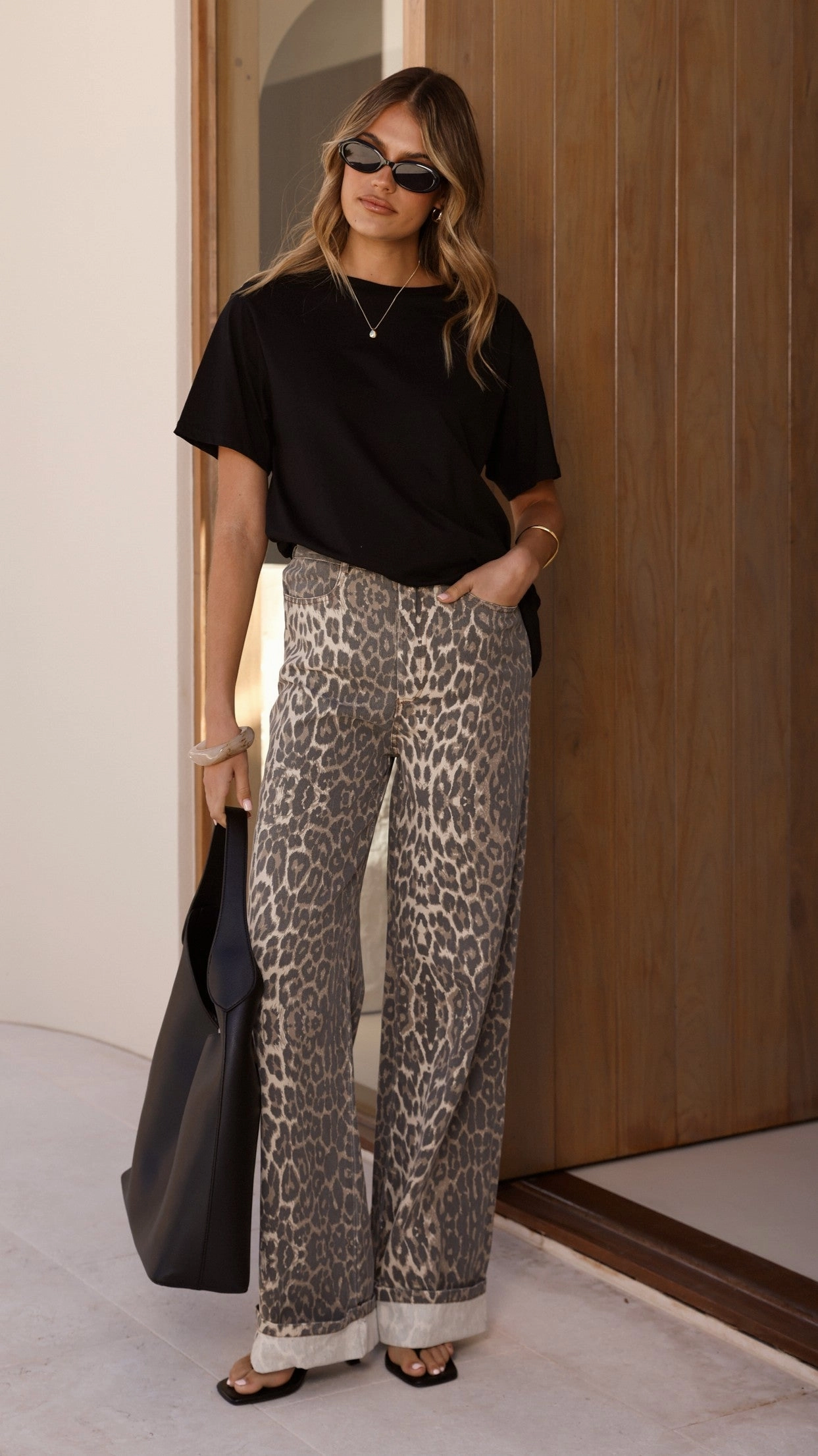 Varia Cuffed Pants - Leopard Print