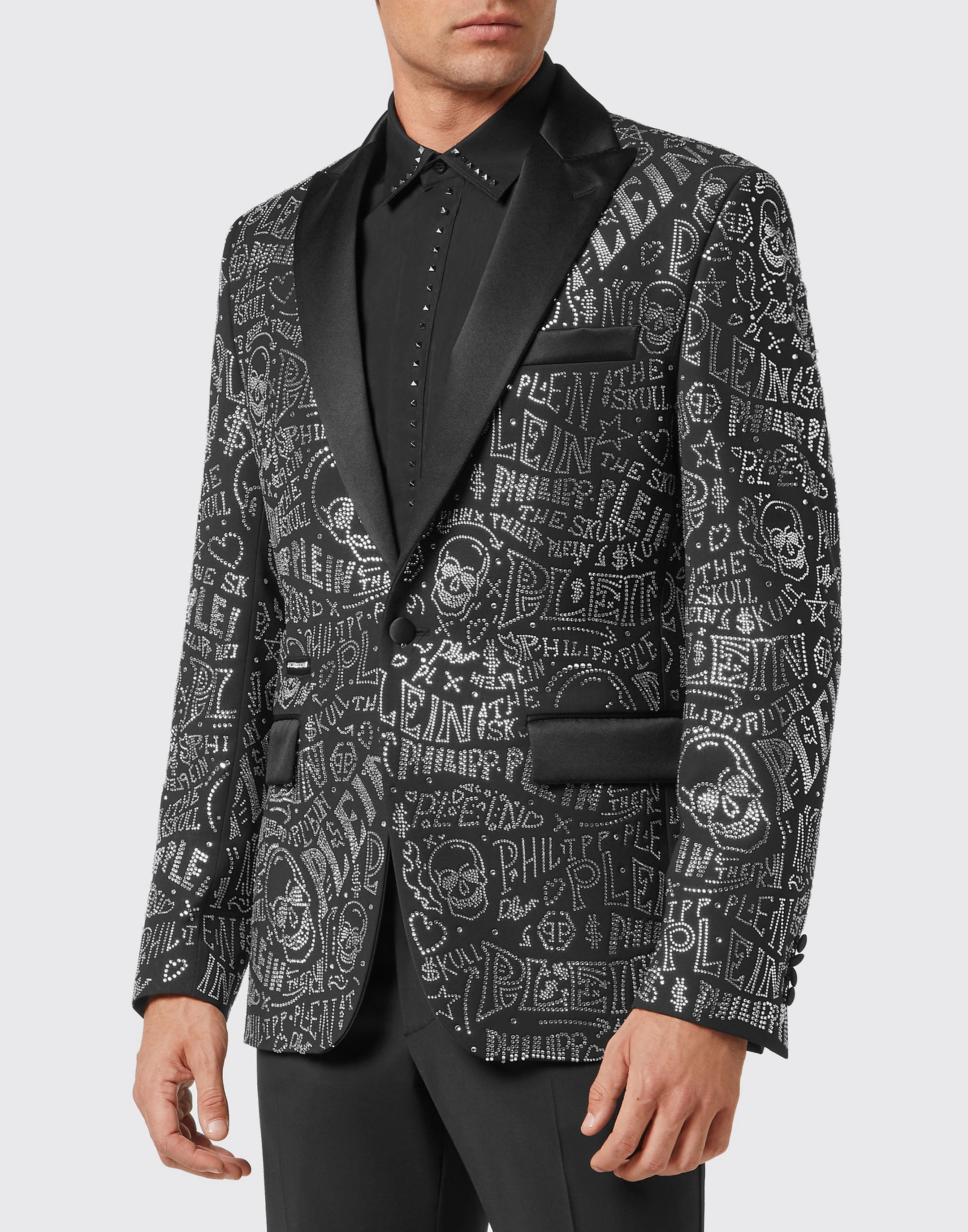 Velvet Blazer Lord fit Skull and Plein with Crystals