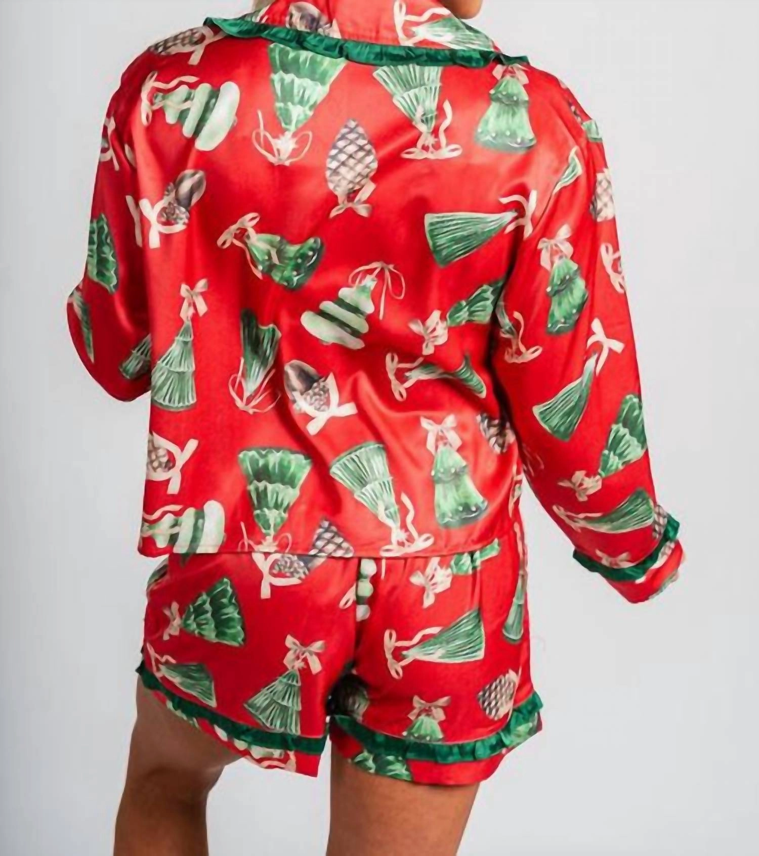 Vintage Ornament Pajamas In Red