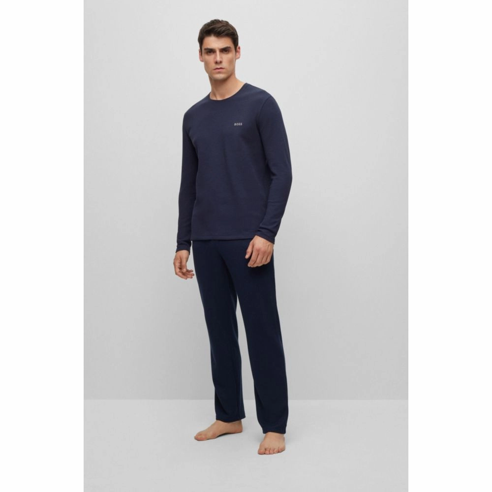 Waffle pajama bottoms with logo embroidery