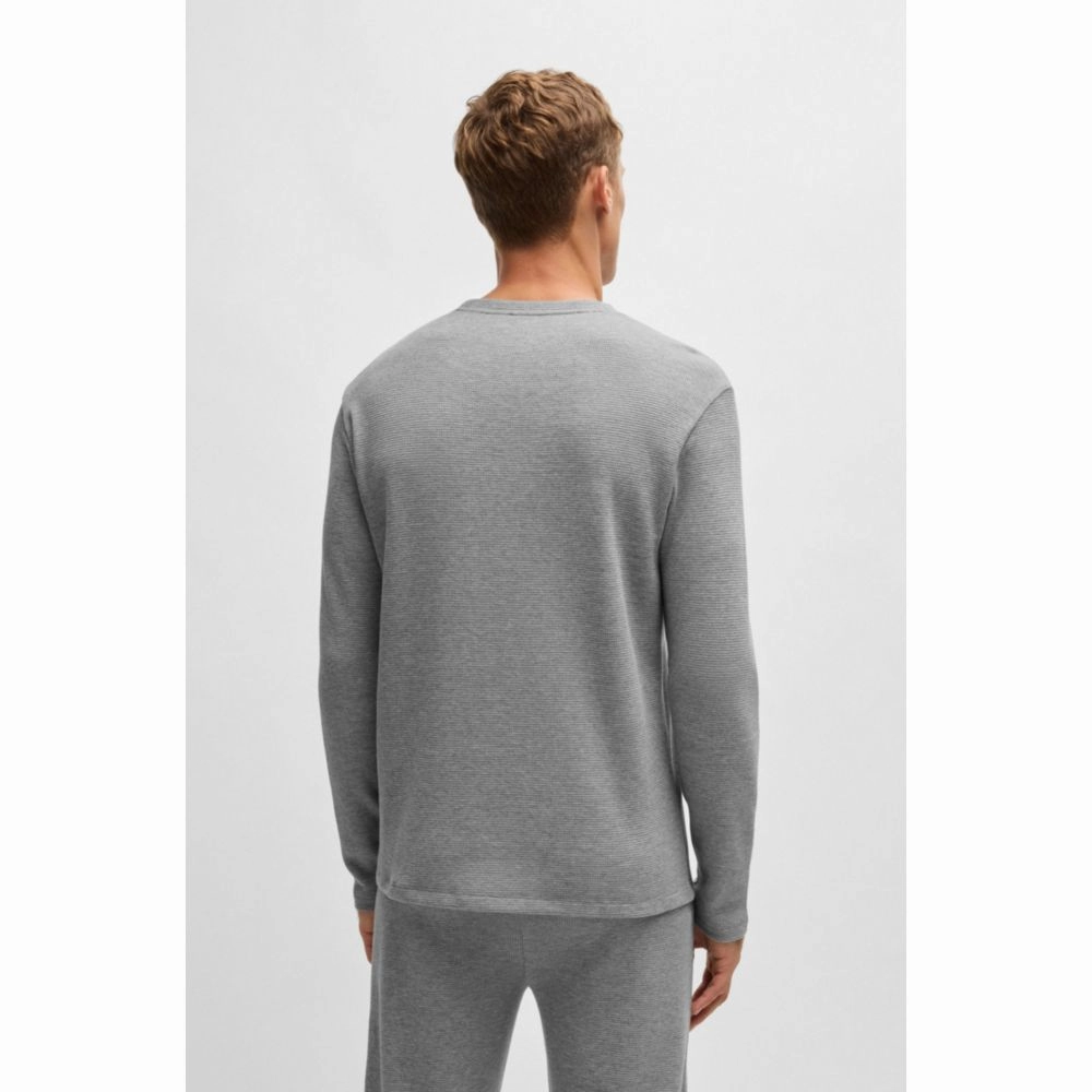 Waffle-structured pajama T-shirt in cotton