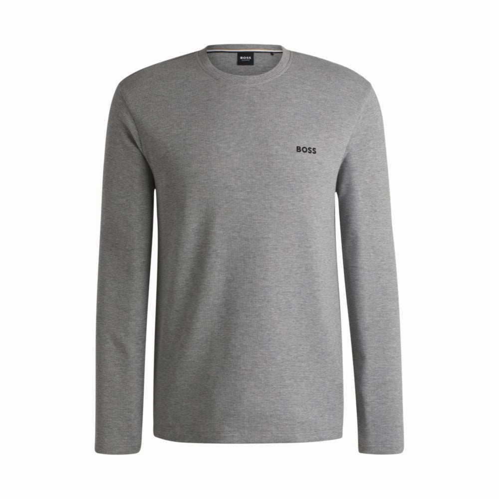 Waffle-structured pajama T-shirt in cotton