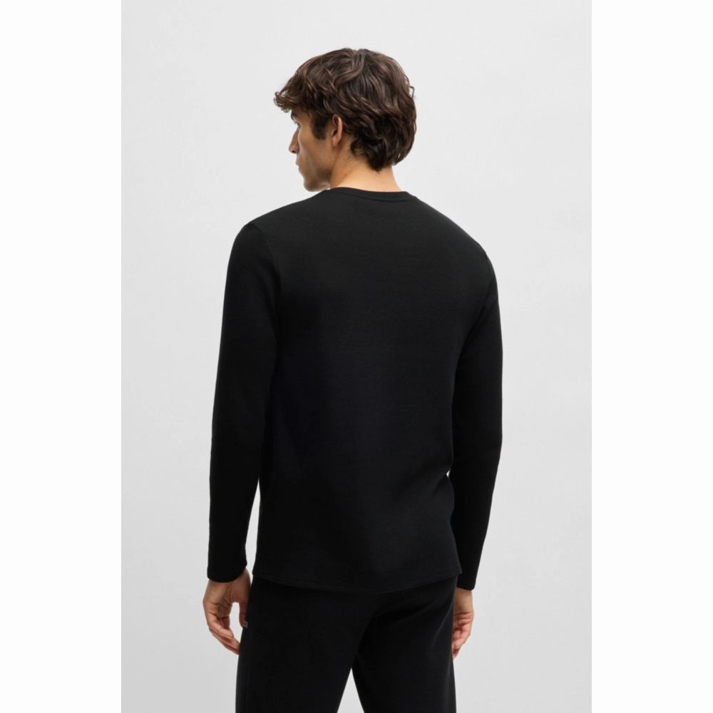 Waffle-structured pajama T-shirt in cotton