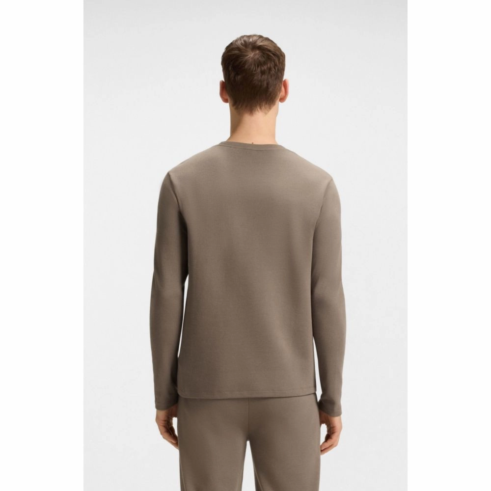Waffle-structured pajama T-shirt in cotton