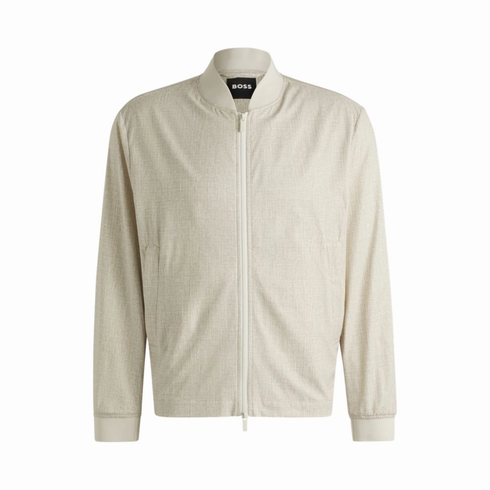 Water-repellent packable jacket with two-way zip