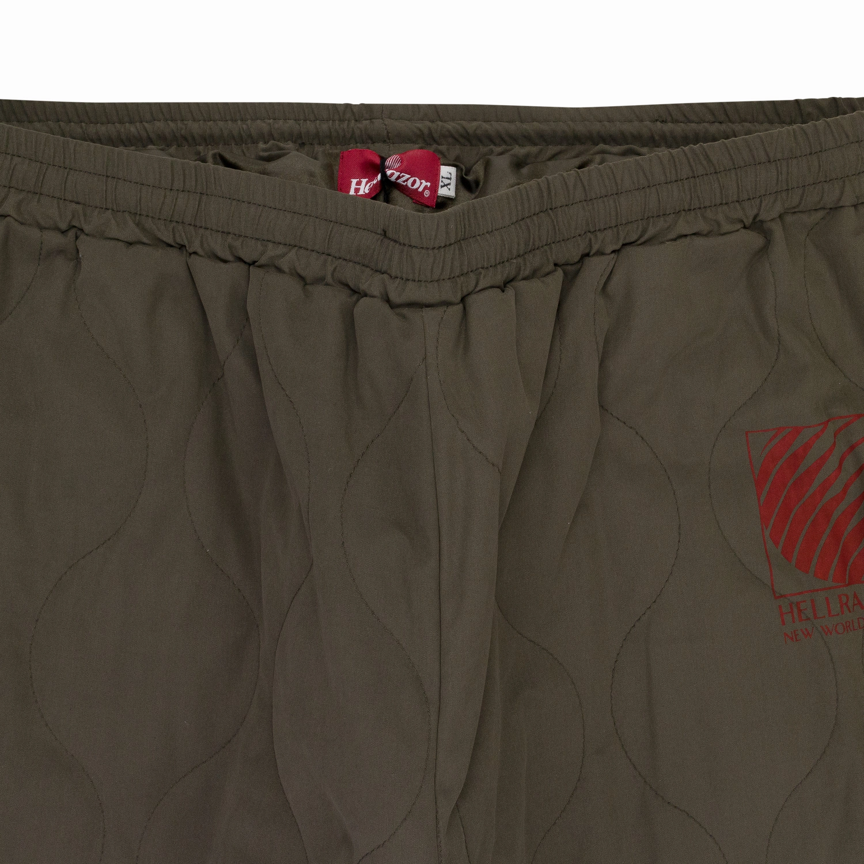 WAVE QUILTED ARMY GREEN JOGGERS