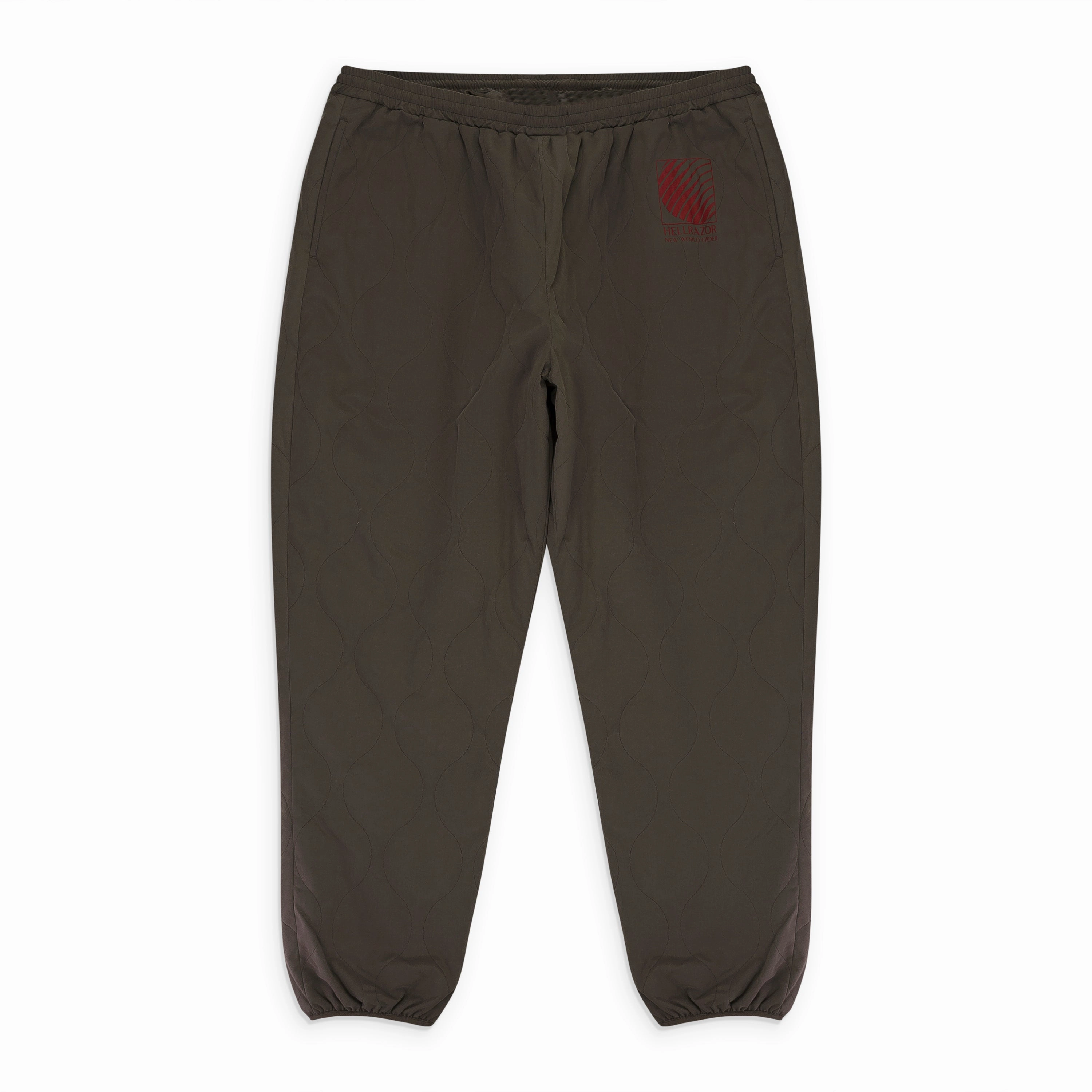 WAVE QUILTED ARMY GREEN JOGGERS